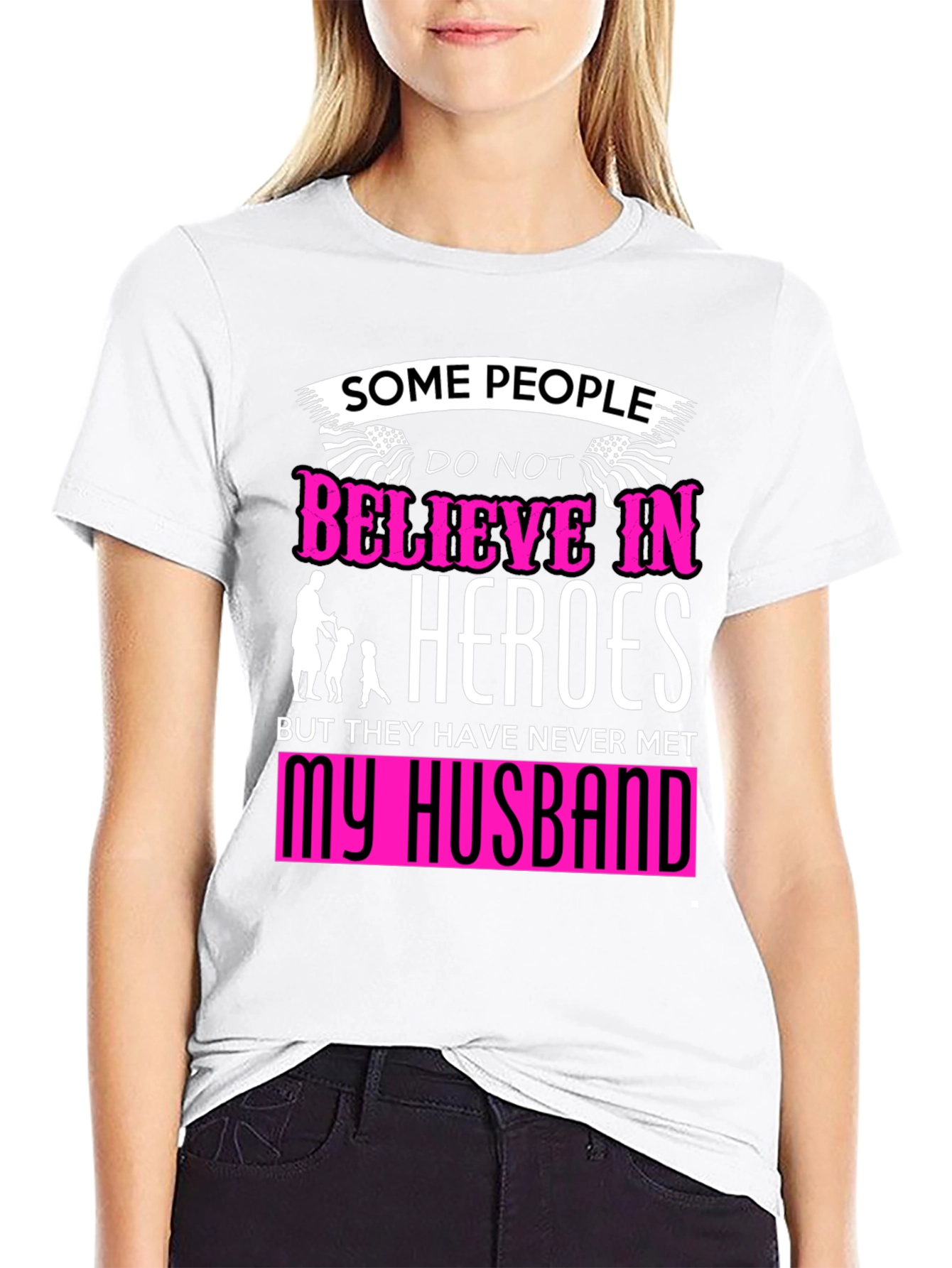 Black My Husband, My Hero T-Shirt view 9