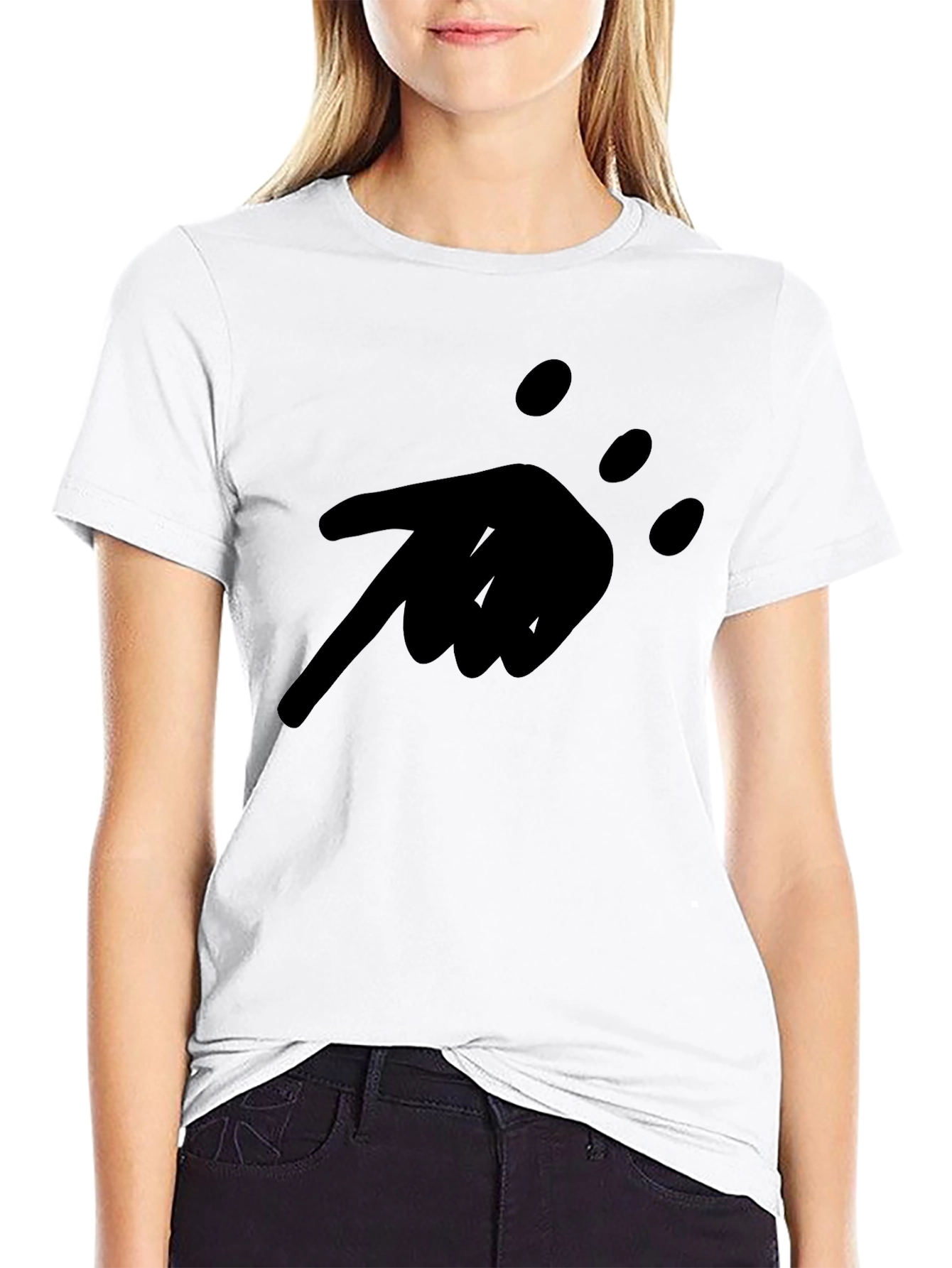 Black Men's Black Graphic Tee - Pointing Hand Design view 9