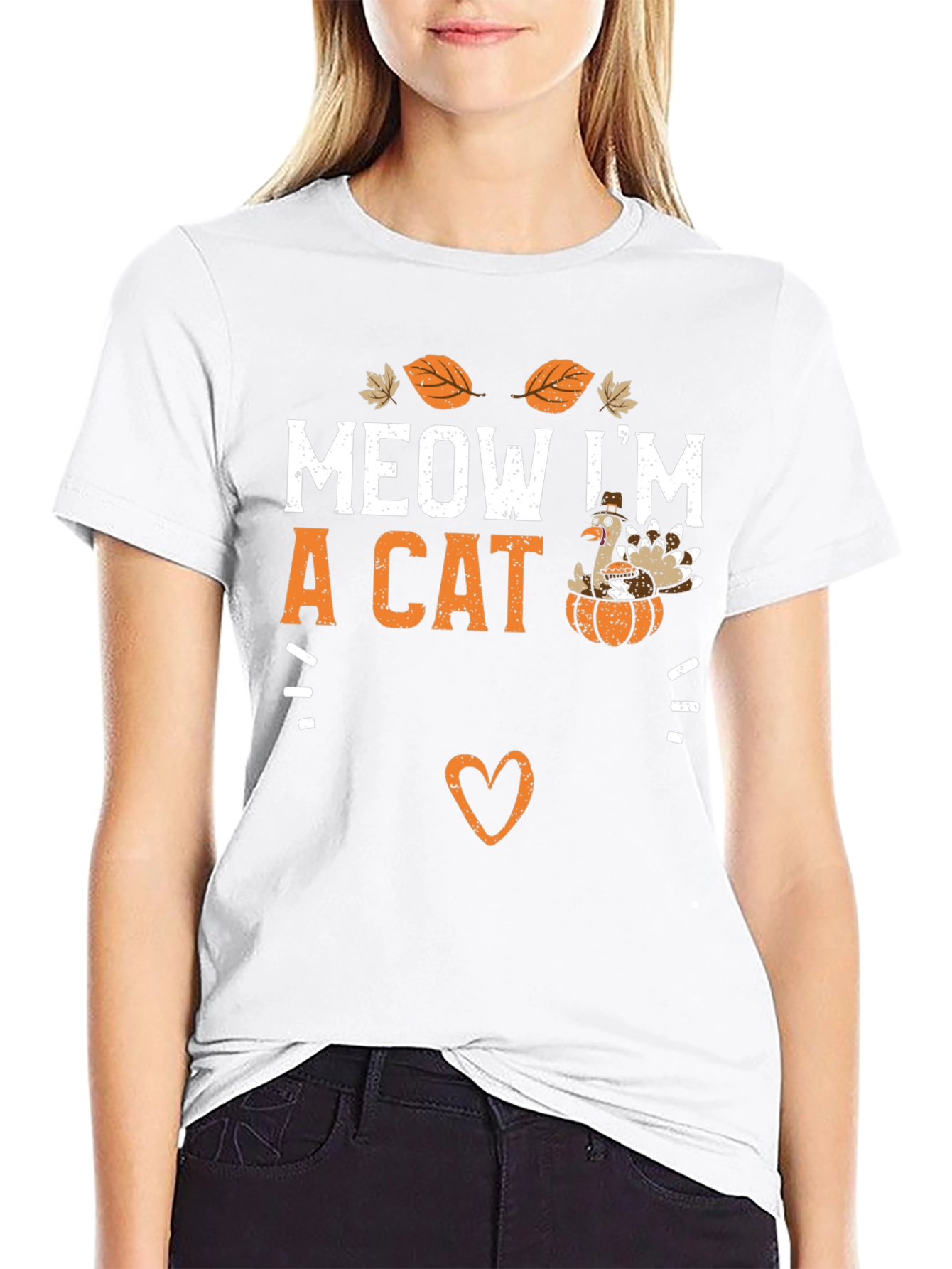 Black Meow I'm a Cat Thanksgiving T-Shirt view 9