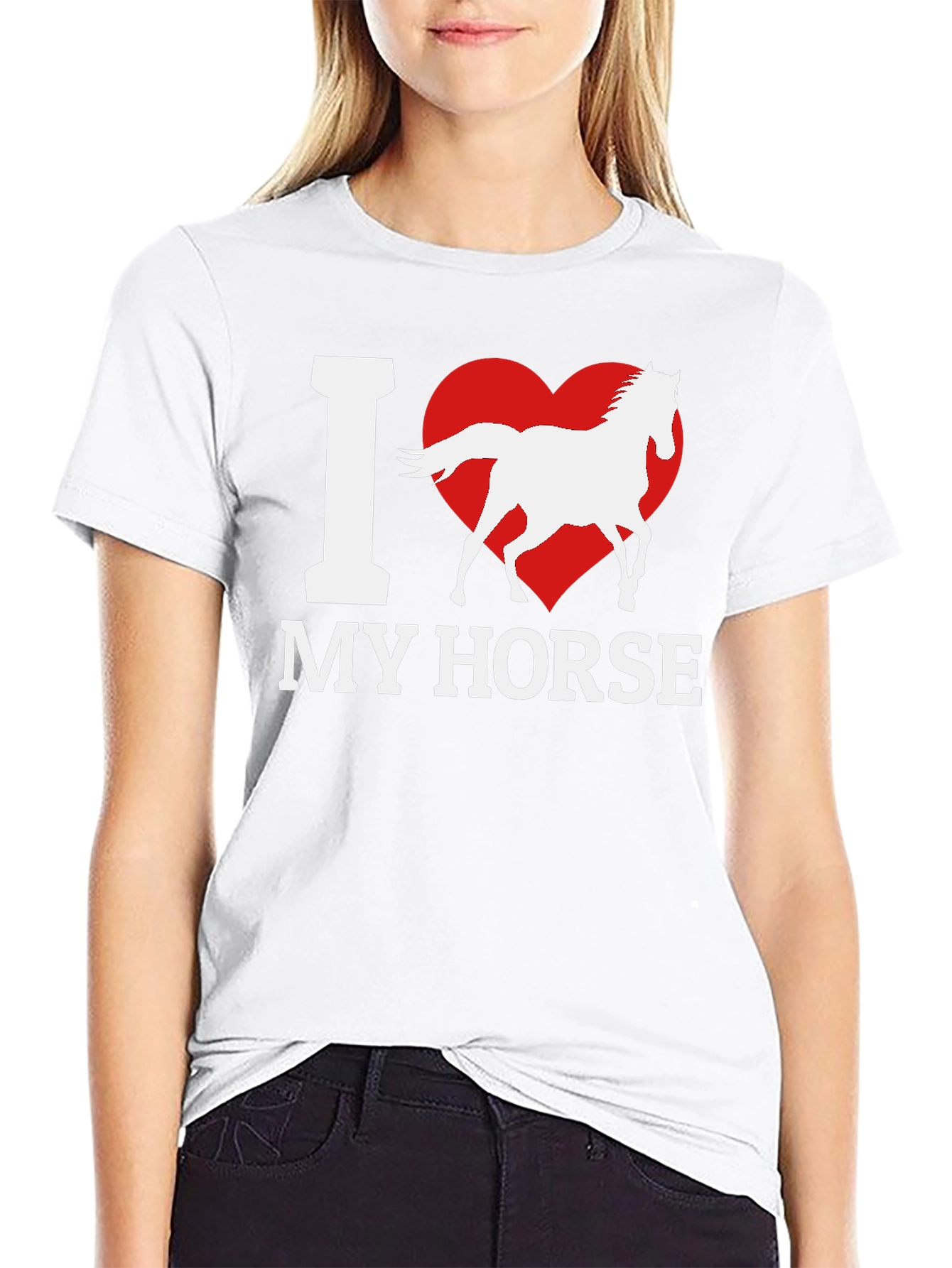 Black I Heart My Horse T-Shirt - Stylish Equestrian Tee view 9