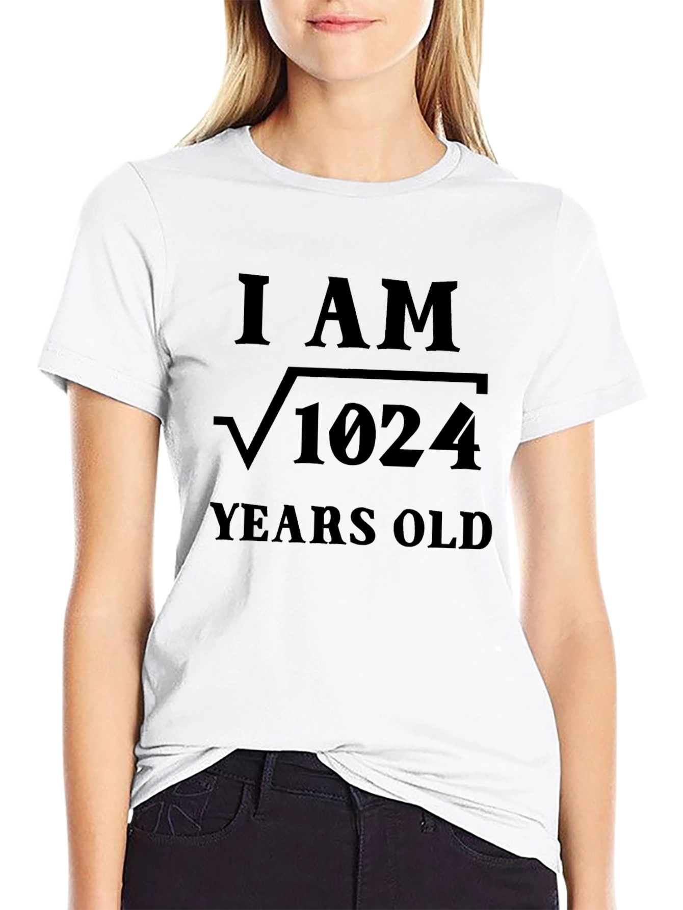 Black Funny Math Birthday T-Shirt: I Am Root 1024 Years Old view 9