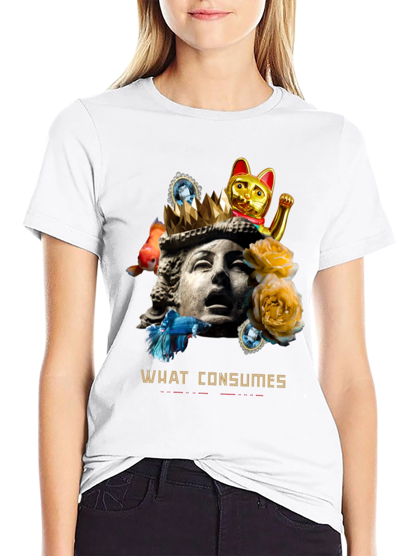 Black What Consumes Graphic T-Shirt - Unique Art Tee view 9