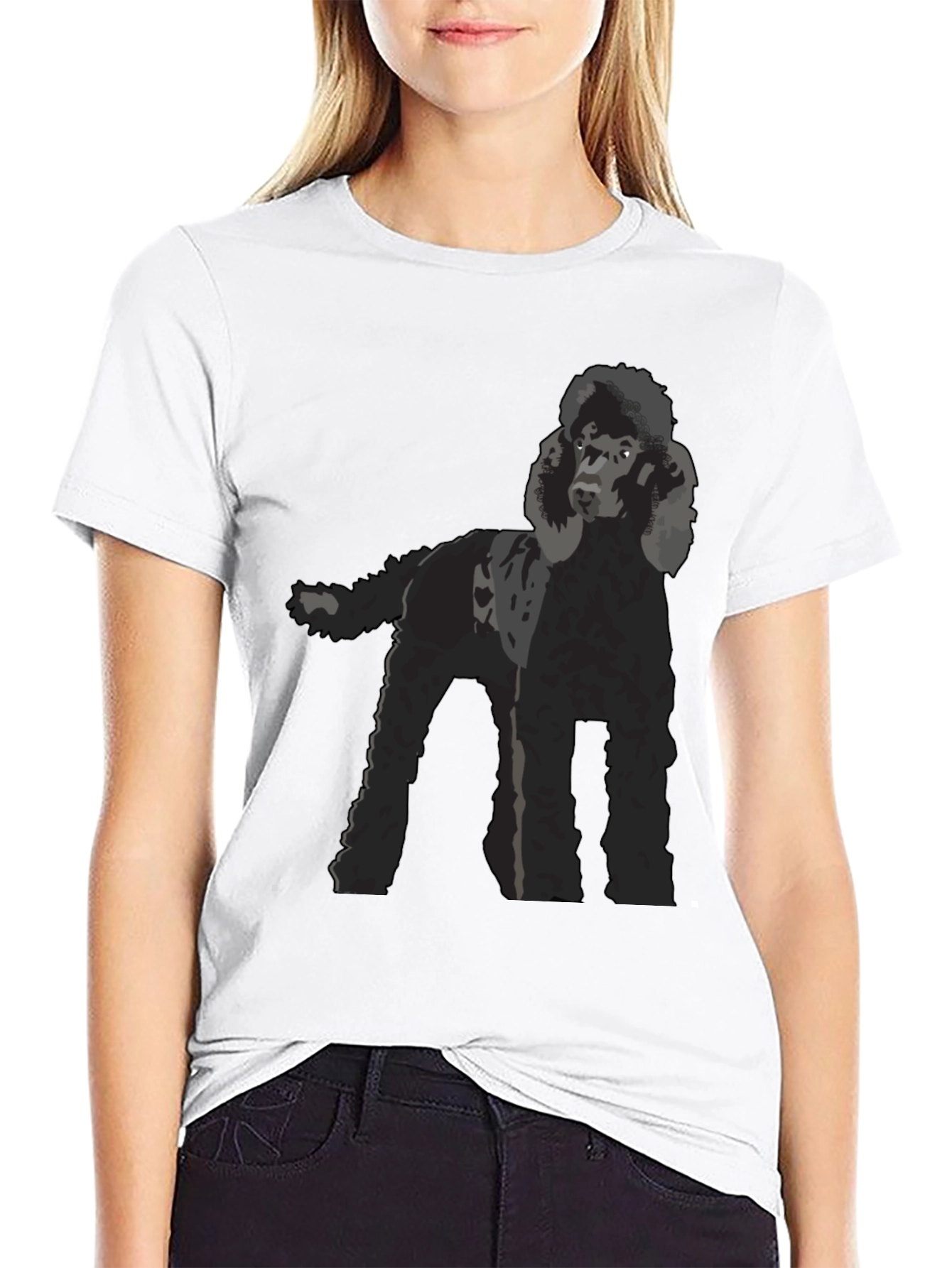 Black Poodle Graphic T-Shirt - Black Dog Lover Tee view 9