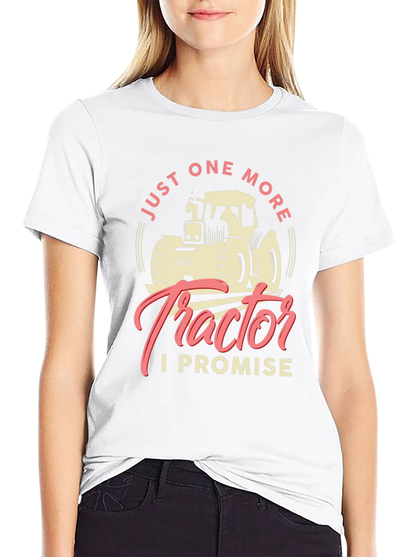 Black Just One More Tractor T-Shirt view 9