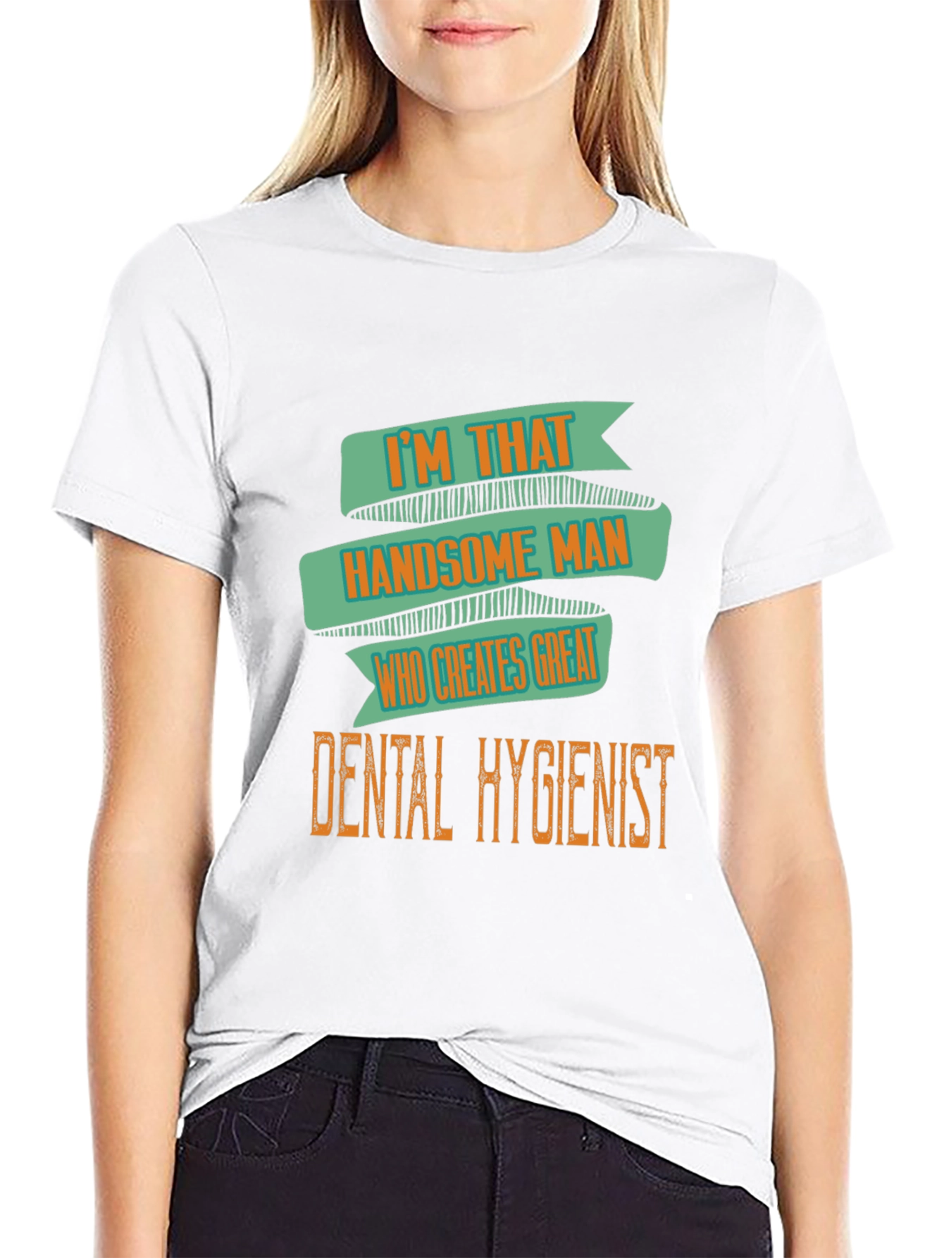 Black Handsome Dental Hygienist Men's Black T-Shirt view 9