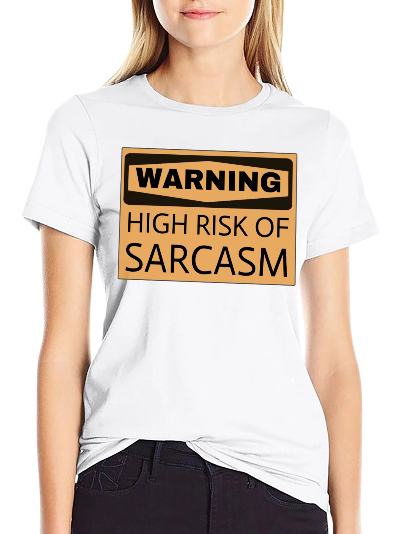Black Warning Sarcasm T-Shirt - High Risk Humor Tee view 9