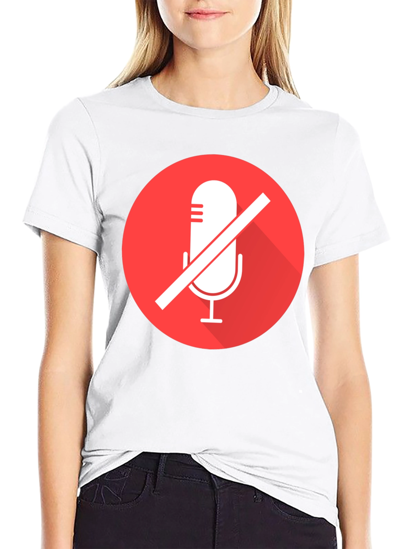 Black Mute Microphone Graphic Tee - Black view 9