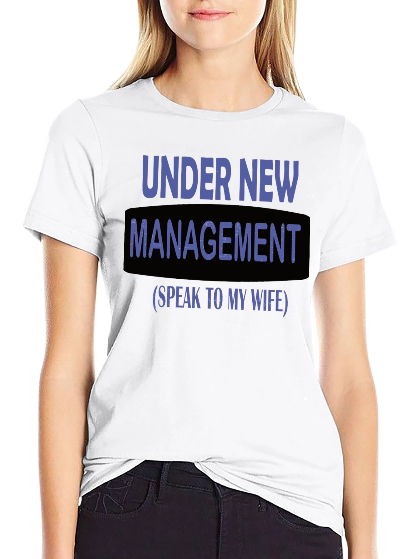 Black Under New Management Funny Graphic T-Shirt view 9