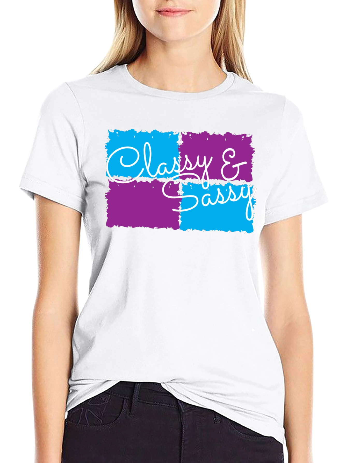 Black Classy & Sassy Graphic T-Shirt - Trendy Design view 9