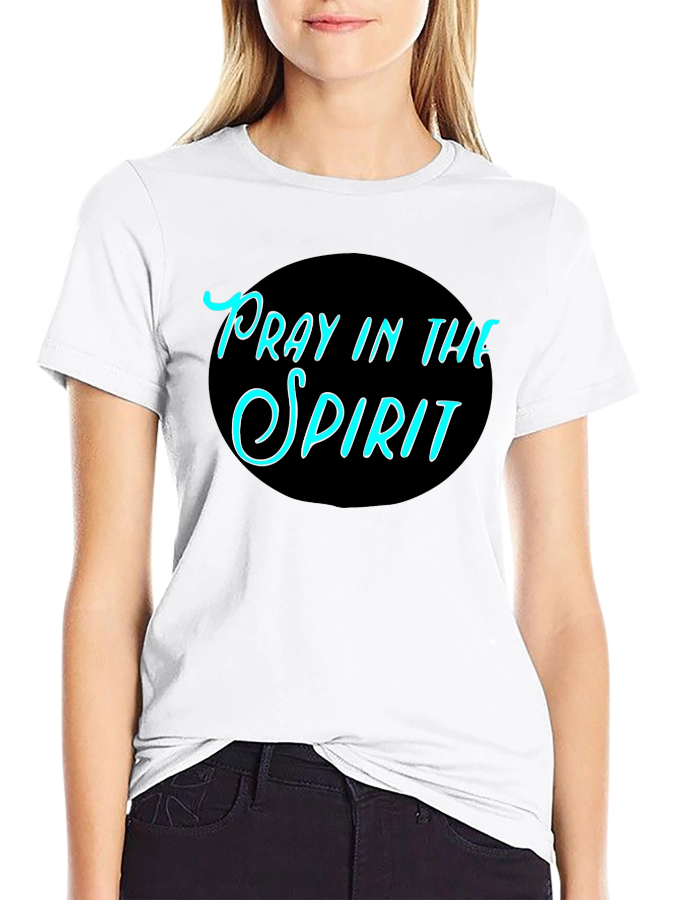 Black Pray In The Spirit Black T-Shirt Christian Graphic Tee view 9