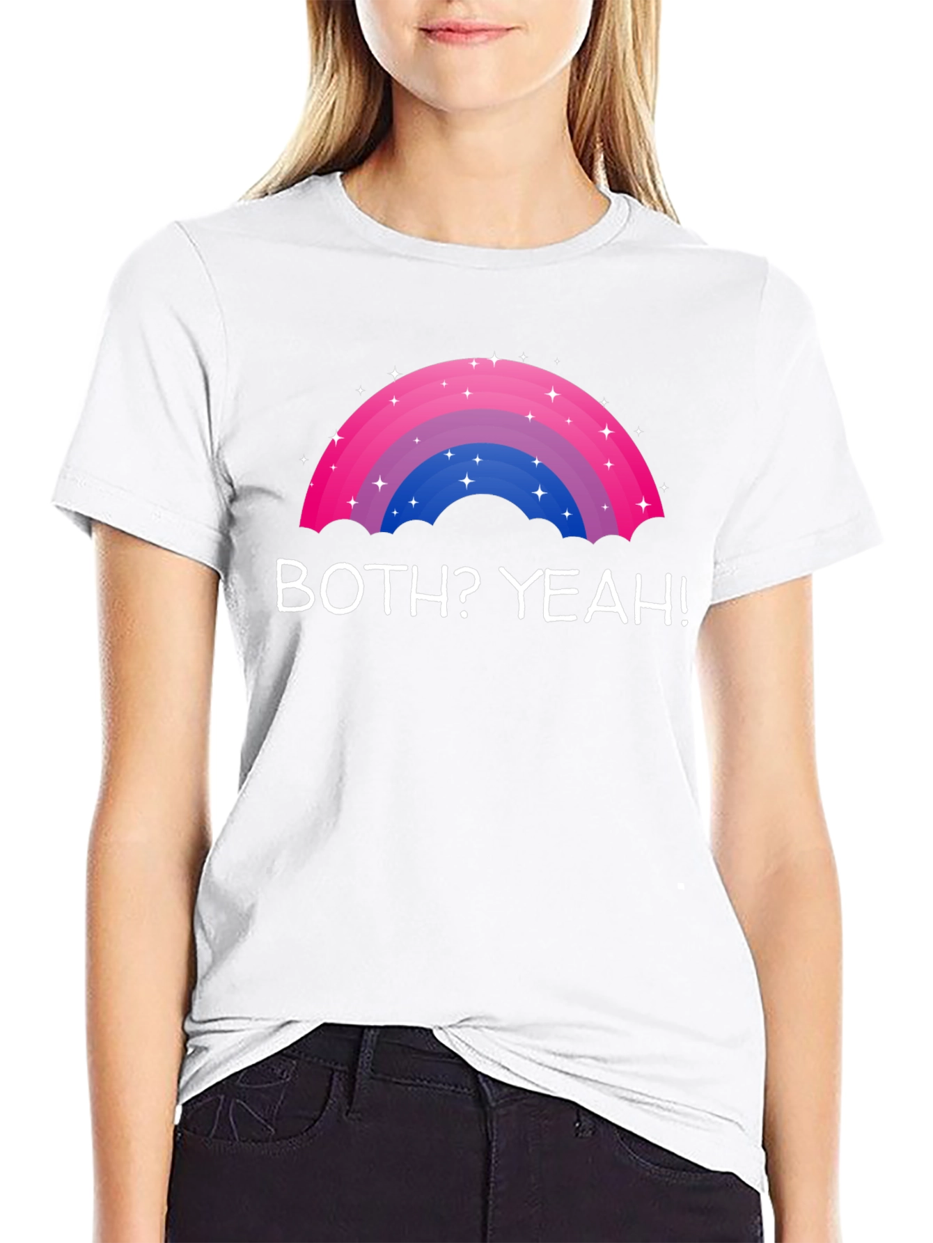 Black Bisexual Pride Rainbow T-Shirt - Both? Yeah! view 9
