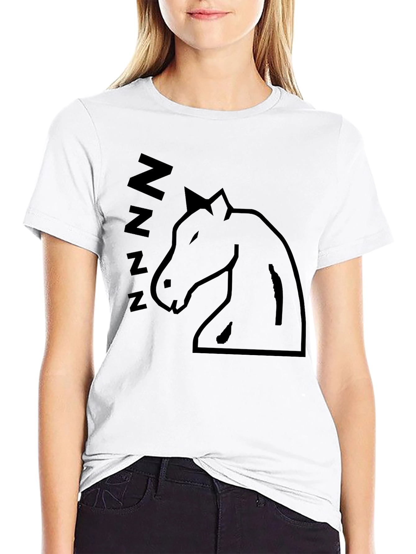 Black Sleeping Horse Graphic T-Shirt - Black view 9
