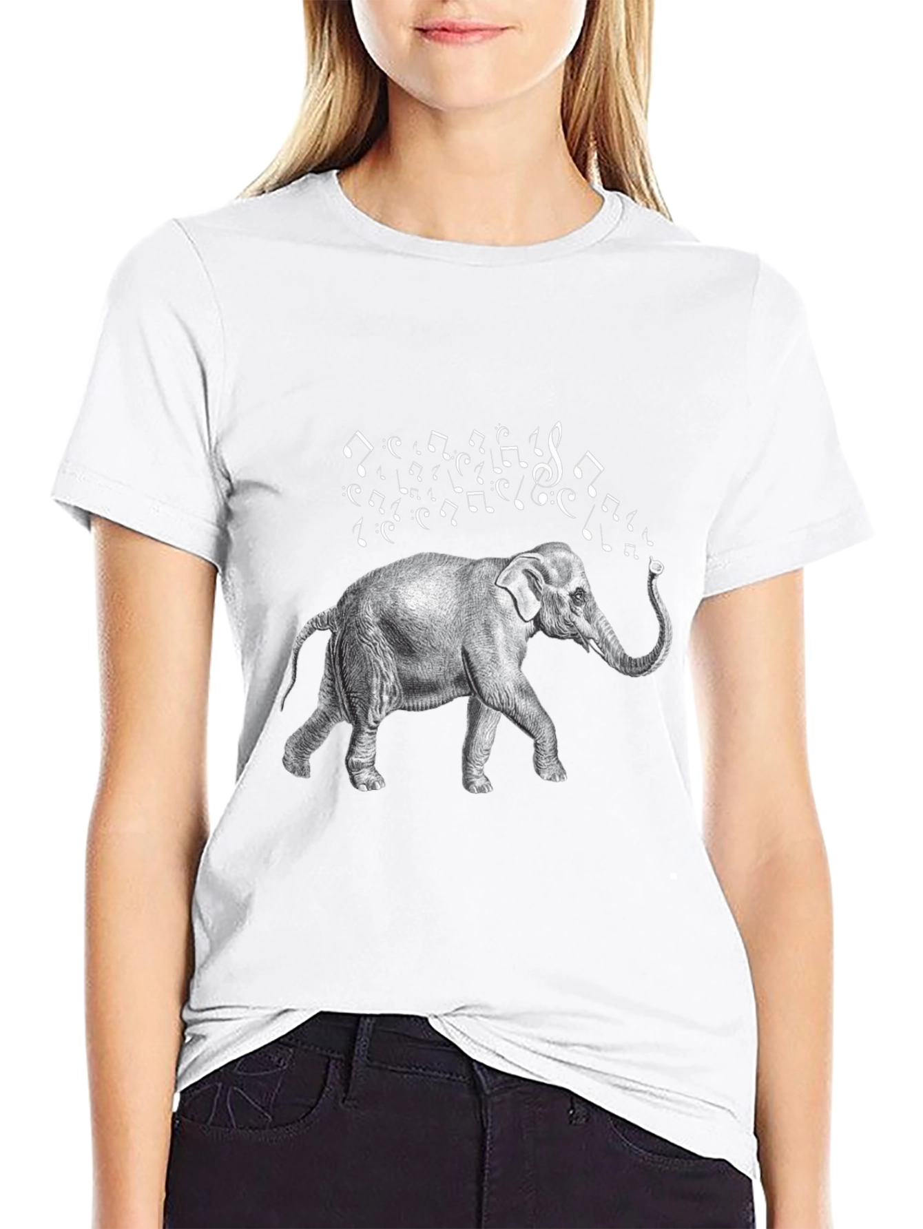 Black Musical Elephant Black T-Shirt view 9
