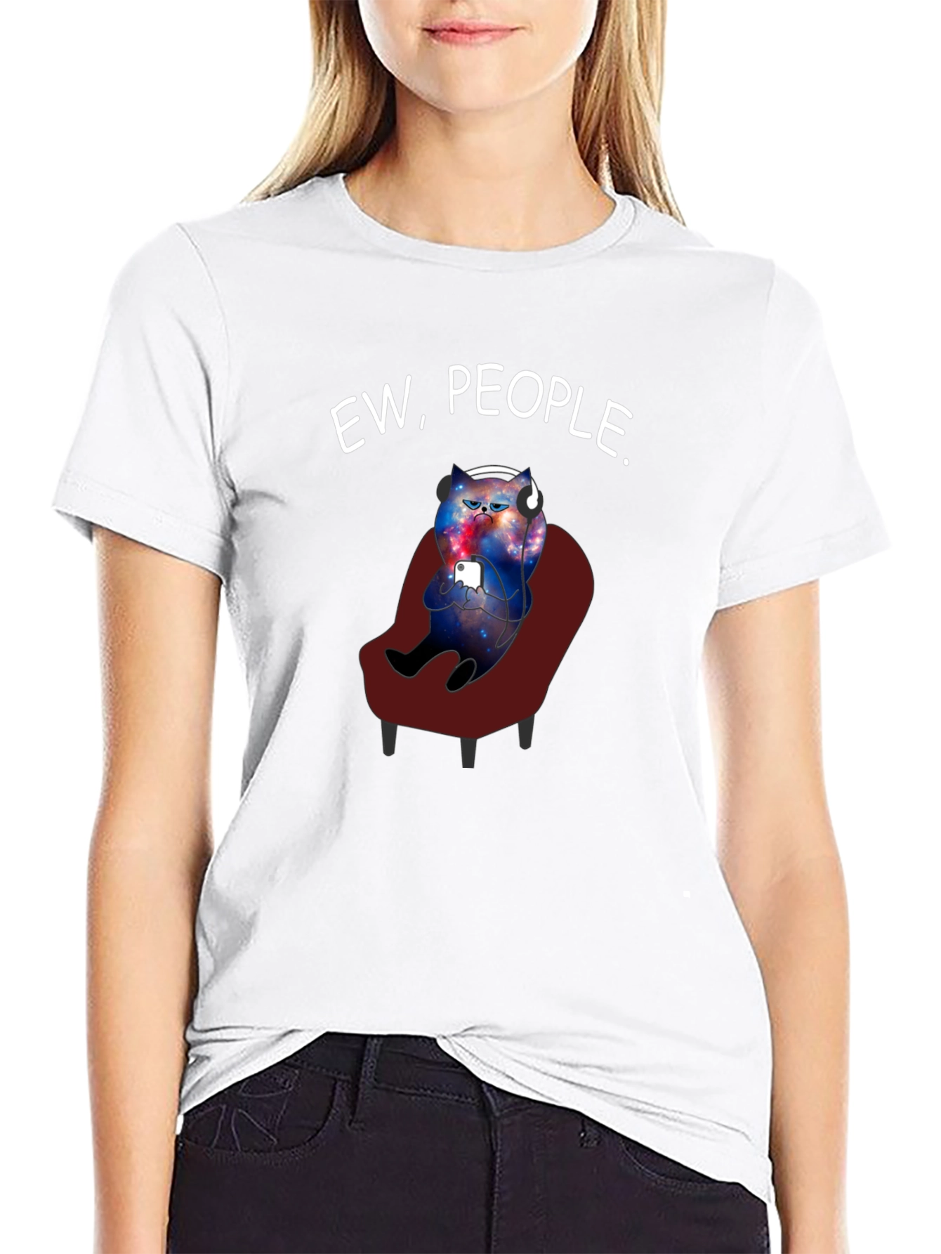 Black Ew People Cat T-Shirt view 9