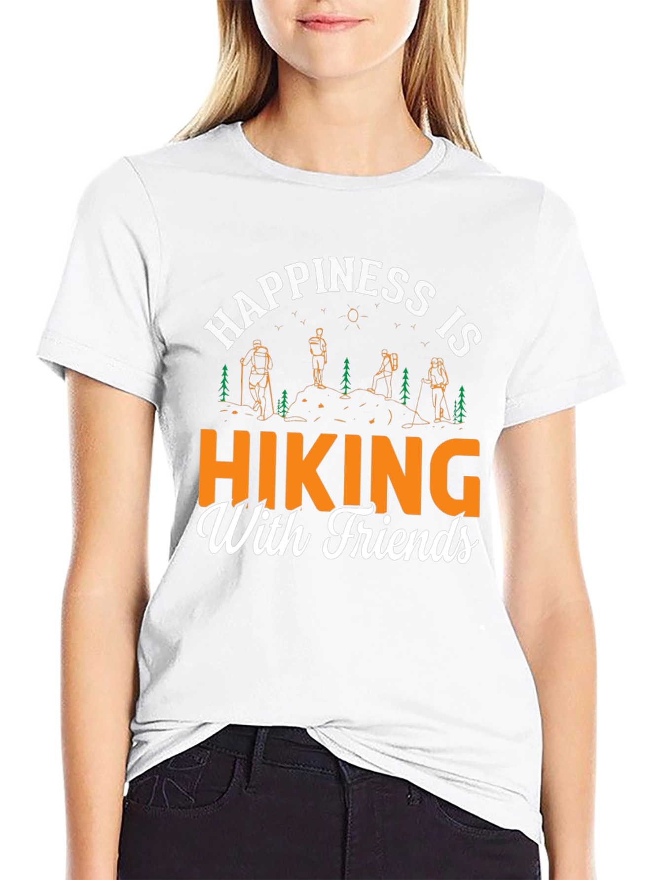 Black Hiking with Friends Graphic Tee view 9