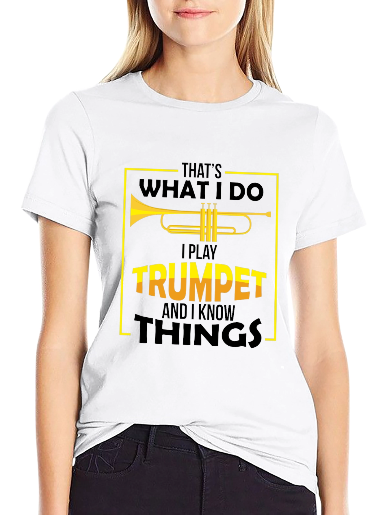 Black Trumpet Player T-Shirt - That's What I Do! view 9