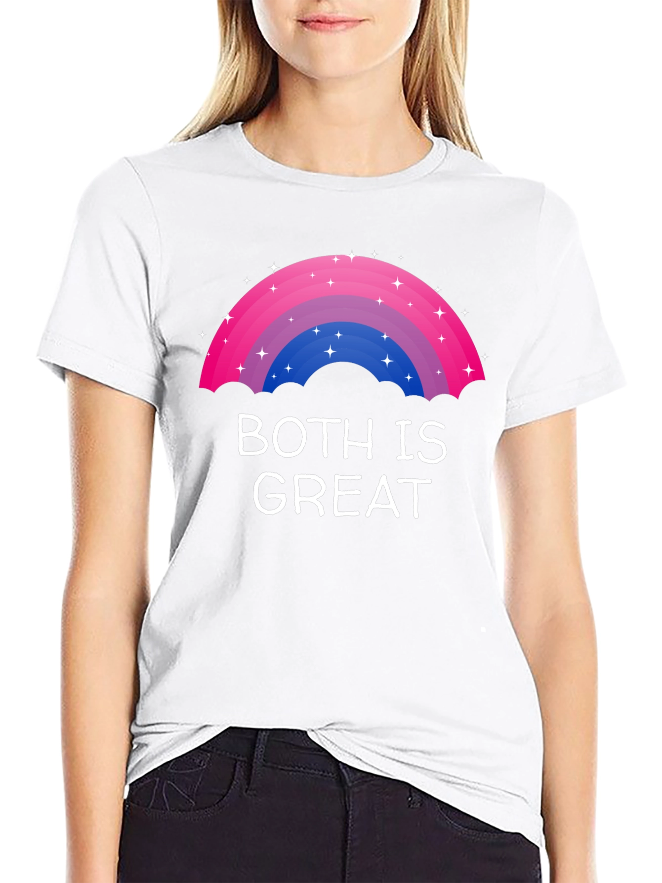 Black Bisexual Pride Rainbow T-Shirt - Both Is Great view 9