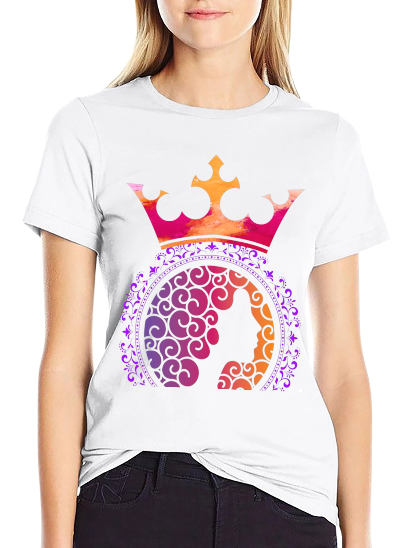 Black Queen Crown Graphic T-Shirt - Stylish Tee view 9