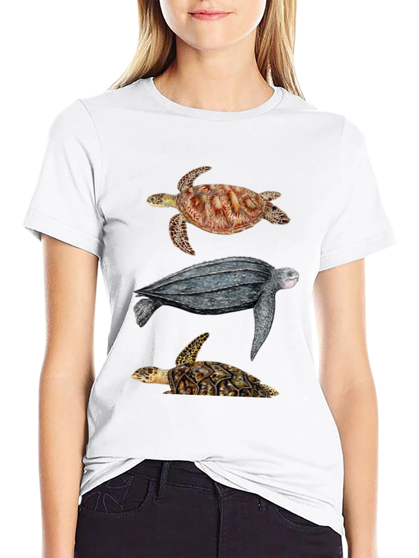 Black Turtle T-Shirt - Sea Life Graphic Tee view 9