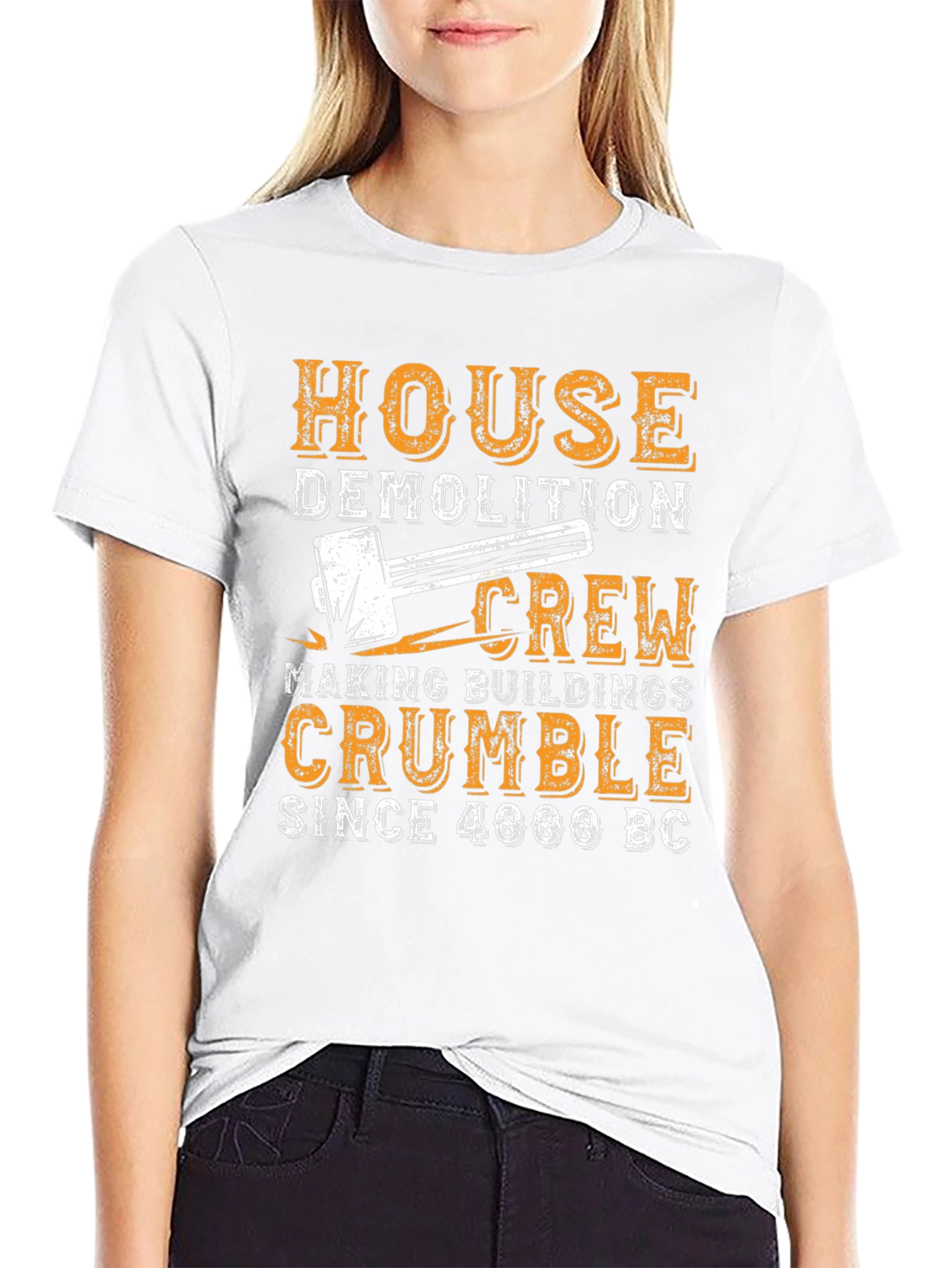 Black House Demolition Crew T-Shirt - Funny Construction Tee view 9