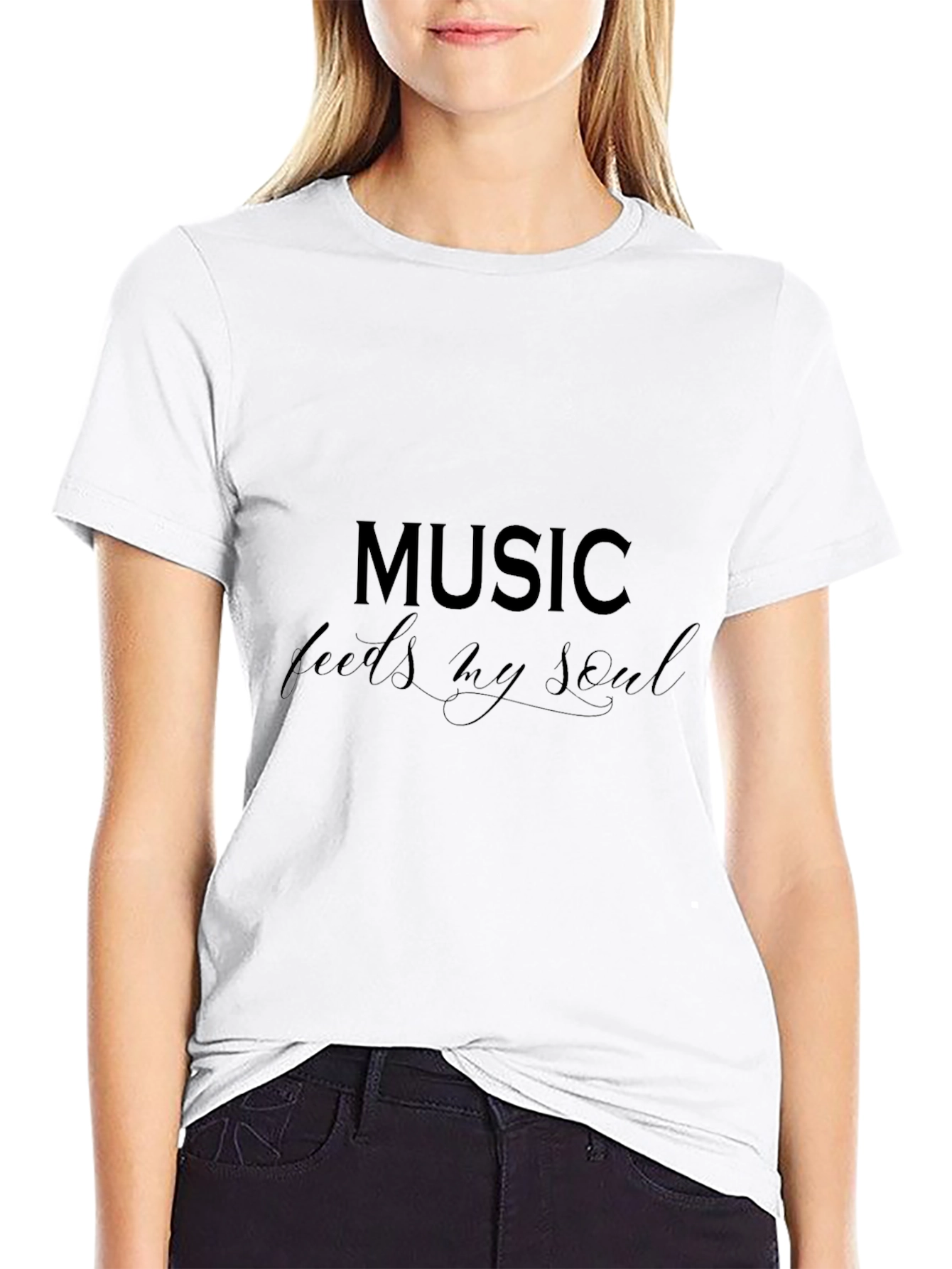 Black Music Feeds My Soul Black Graphic T-Shirt view 9