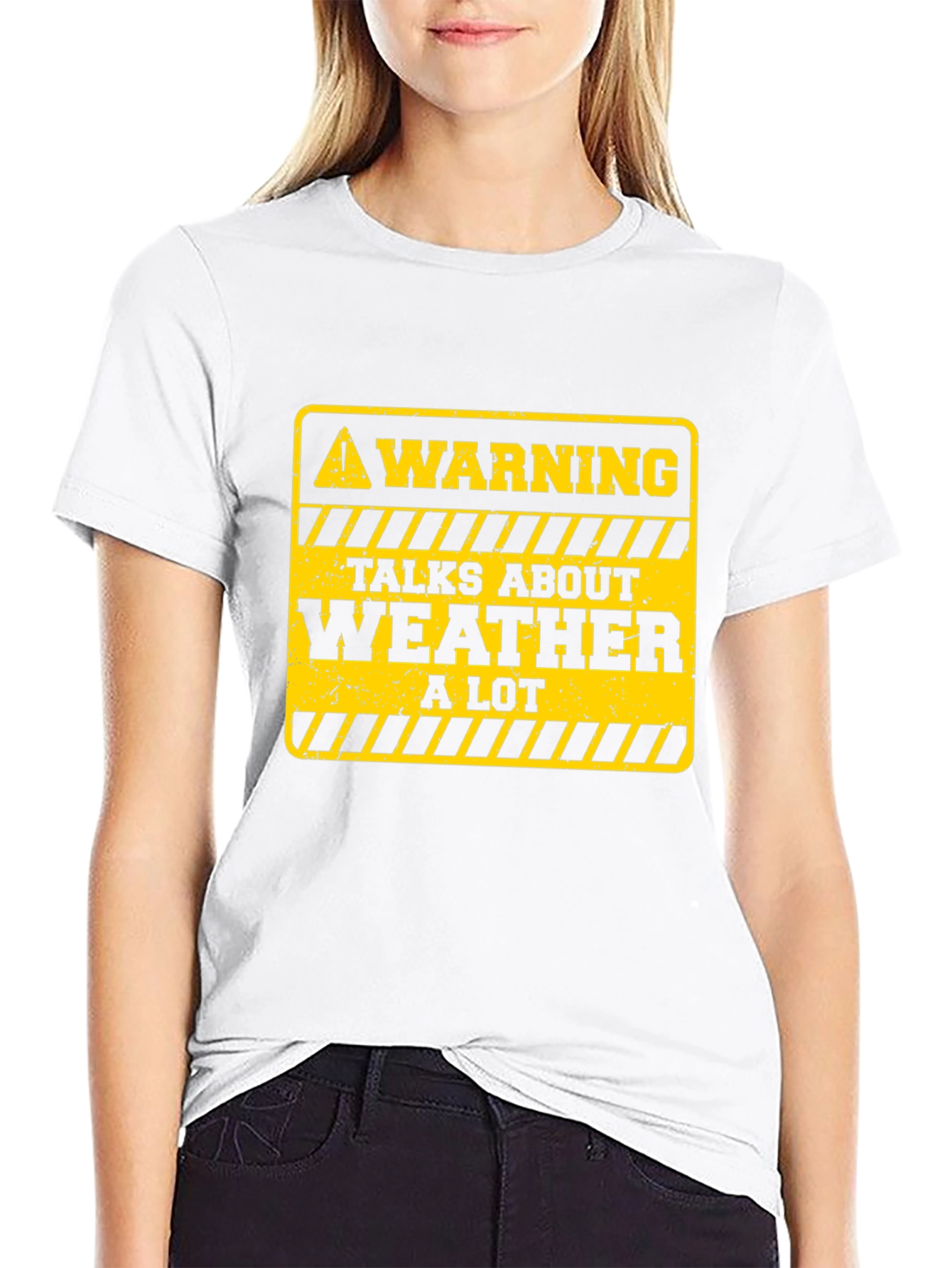 Black Warning: Talks About Weather T-Shirt view 9
