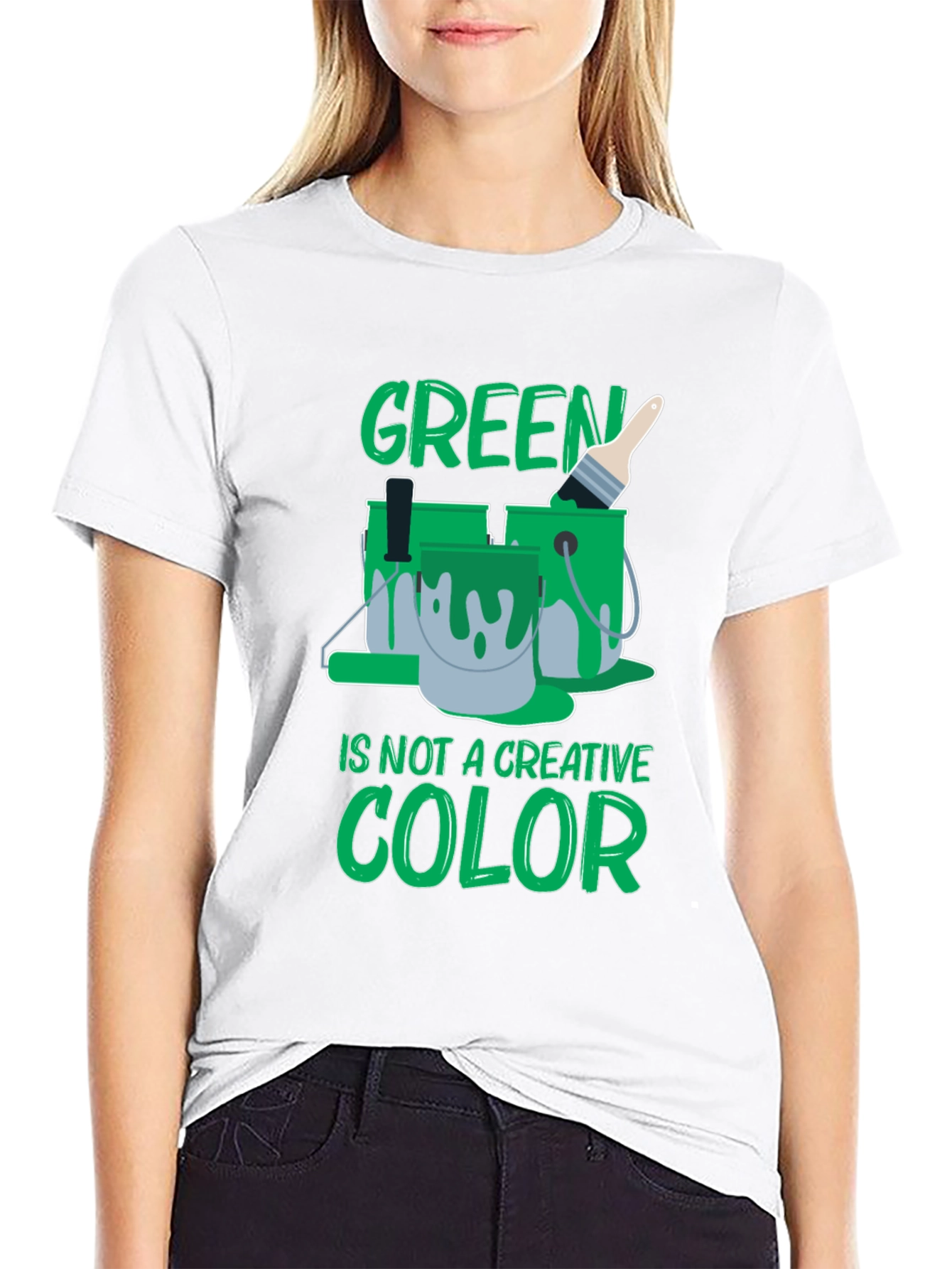 Black Green Is Not a Creative Color Graphic Tee view 9