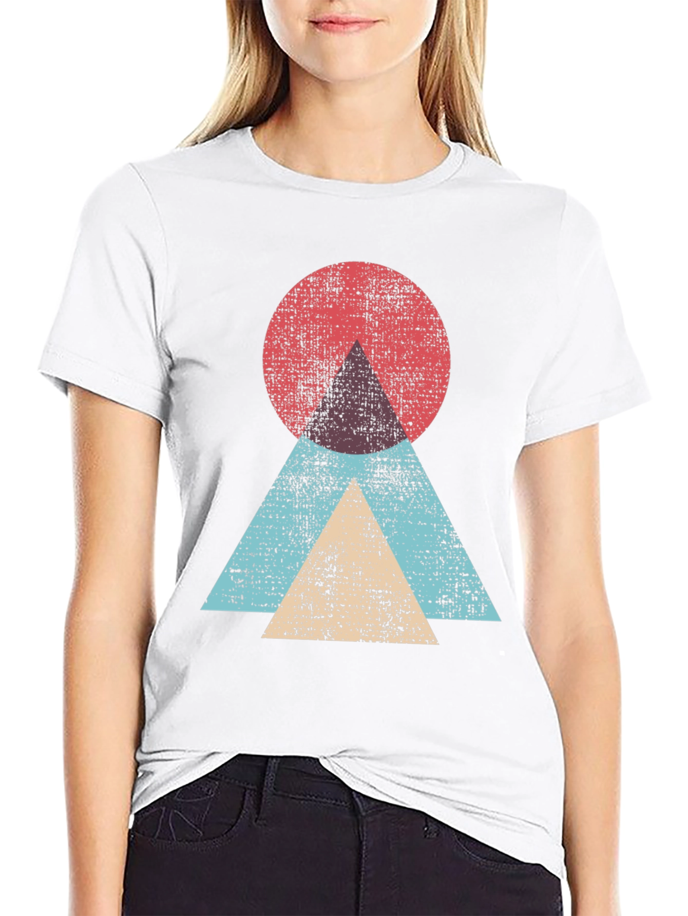 Black Geometric Graphic Tee - Modern Abstract Design view 9