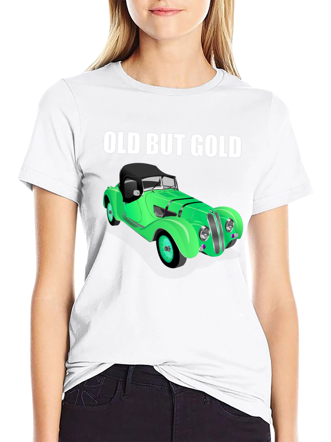 Black Old But Gold Vintage Car T-Shirt view 9