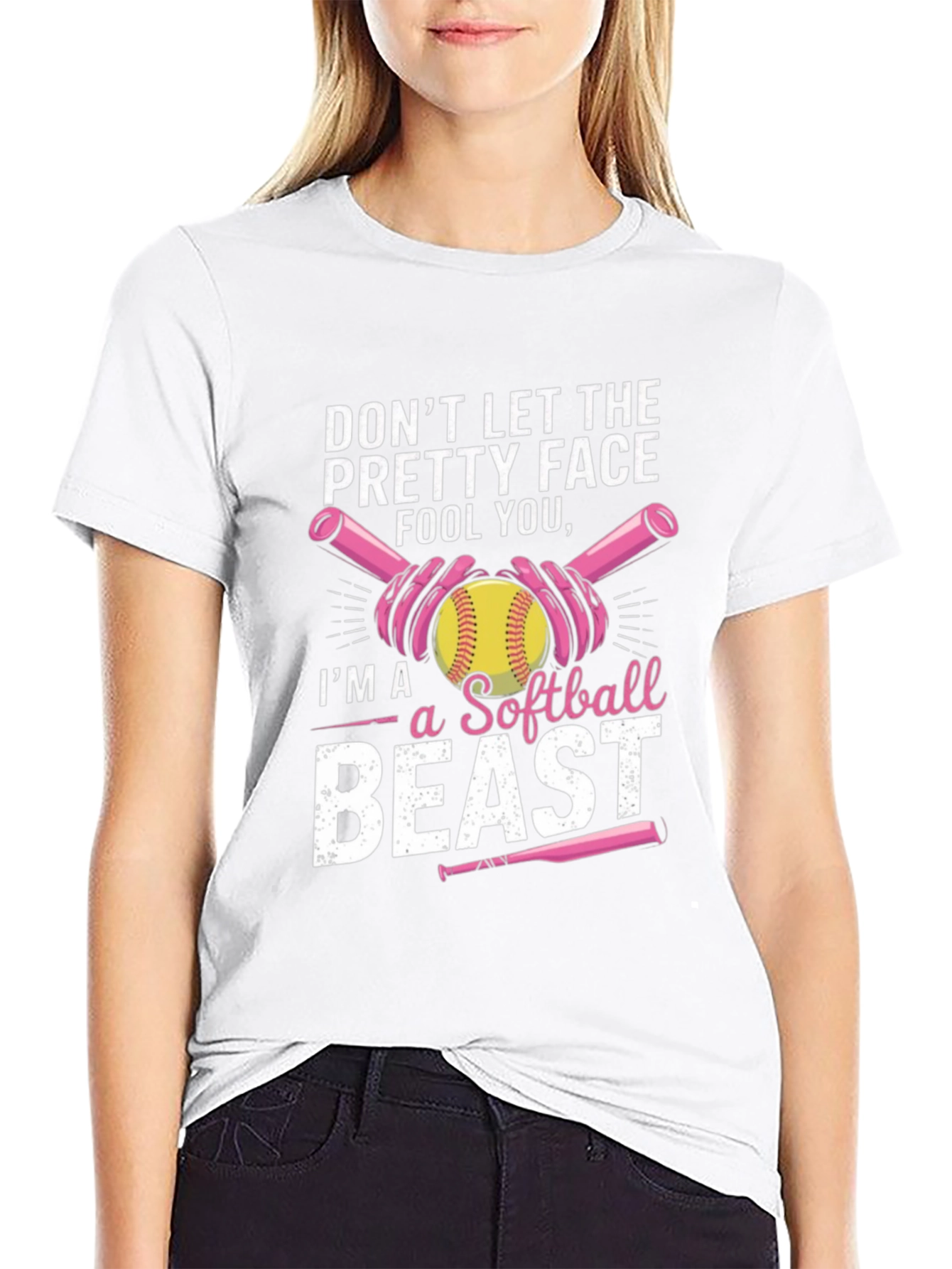 Black Softball Beast T-Shirt - Funny Sport Tee view 9