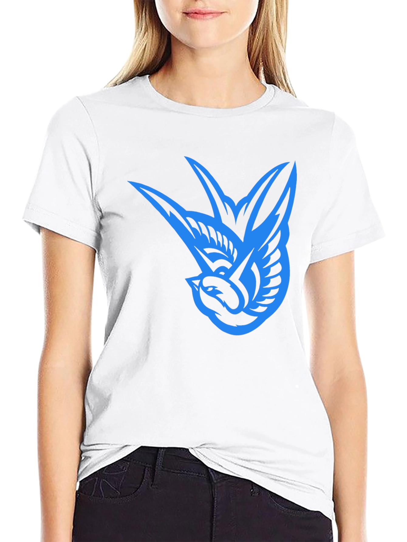 Black Blue Bird Graphic Black Tee view 9