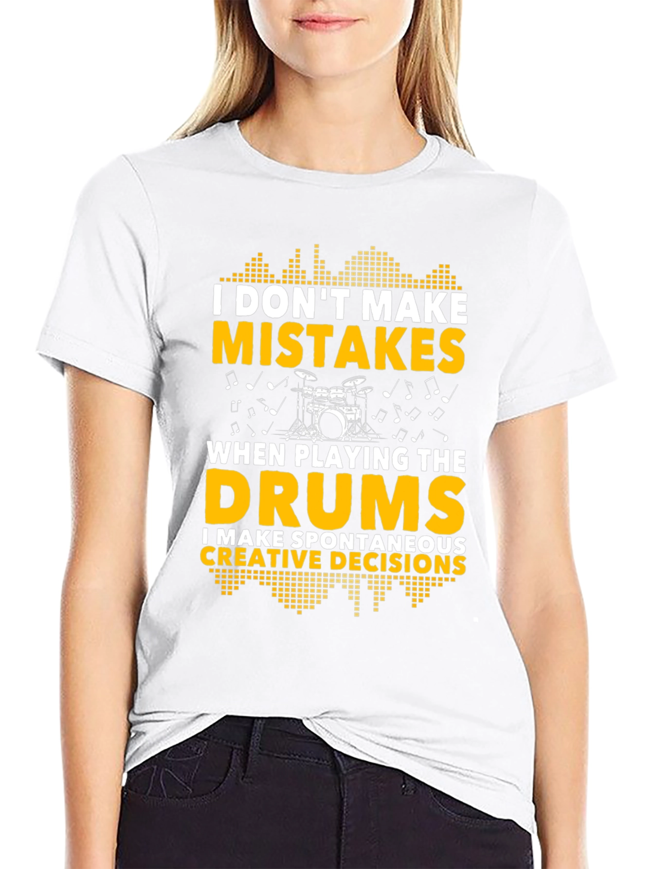 Black Drummer T-Shirt: I Don't Make Mistakes, Creative Decisions view 9