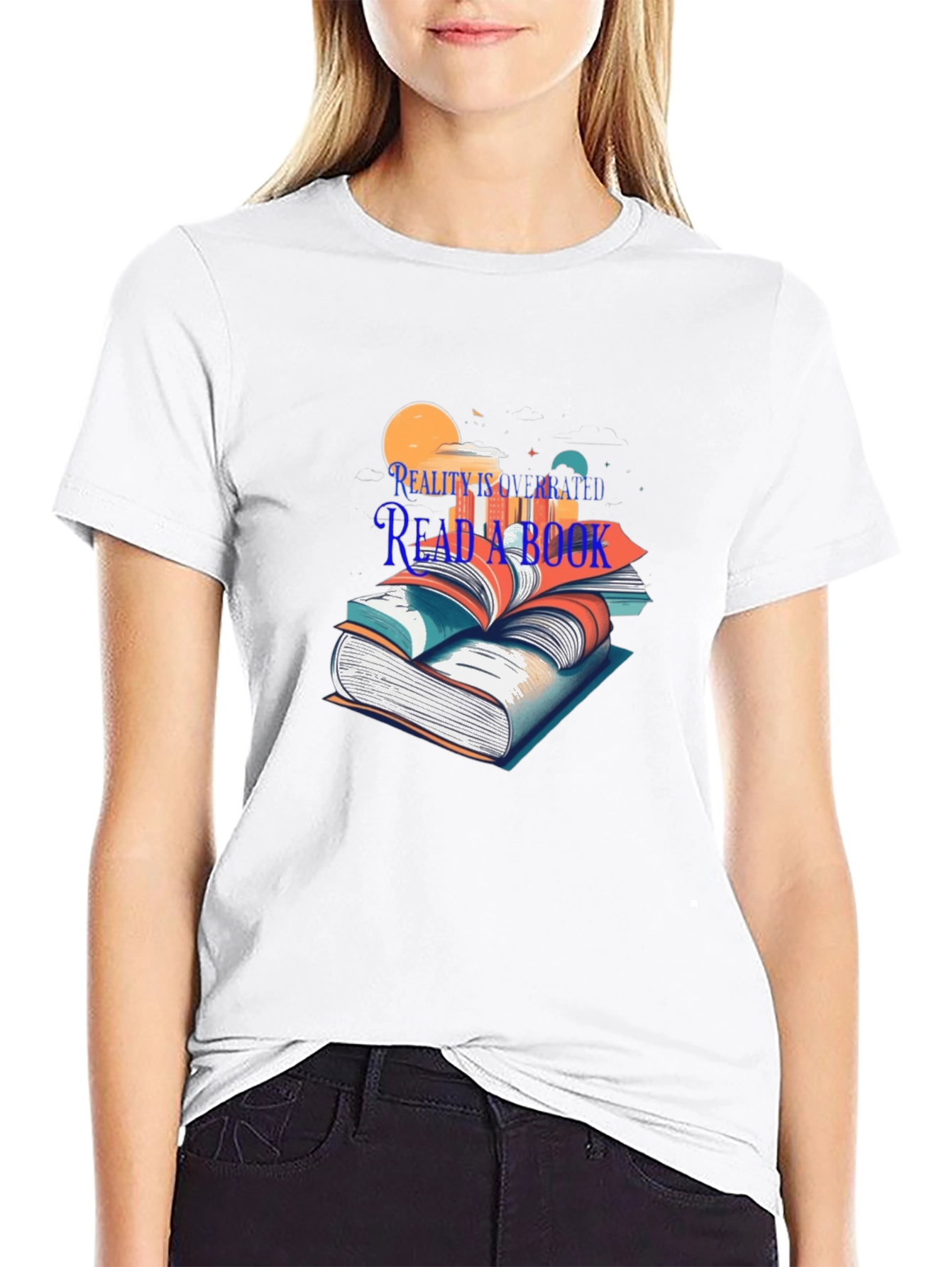 Black Reality is Overrated Read a Book T-Shirt view 9