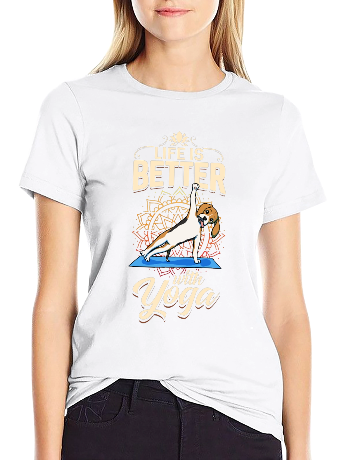 Black Life is Better with Yoga Dog T-Shirt view 9