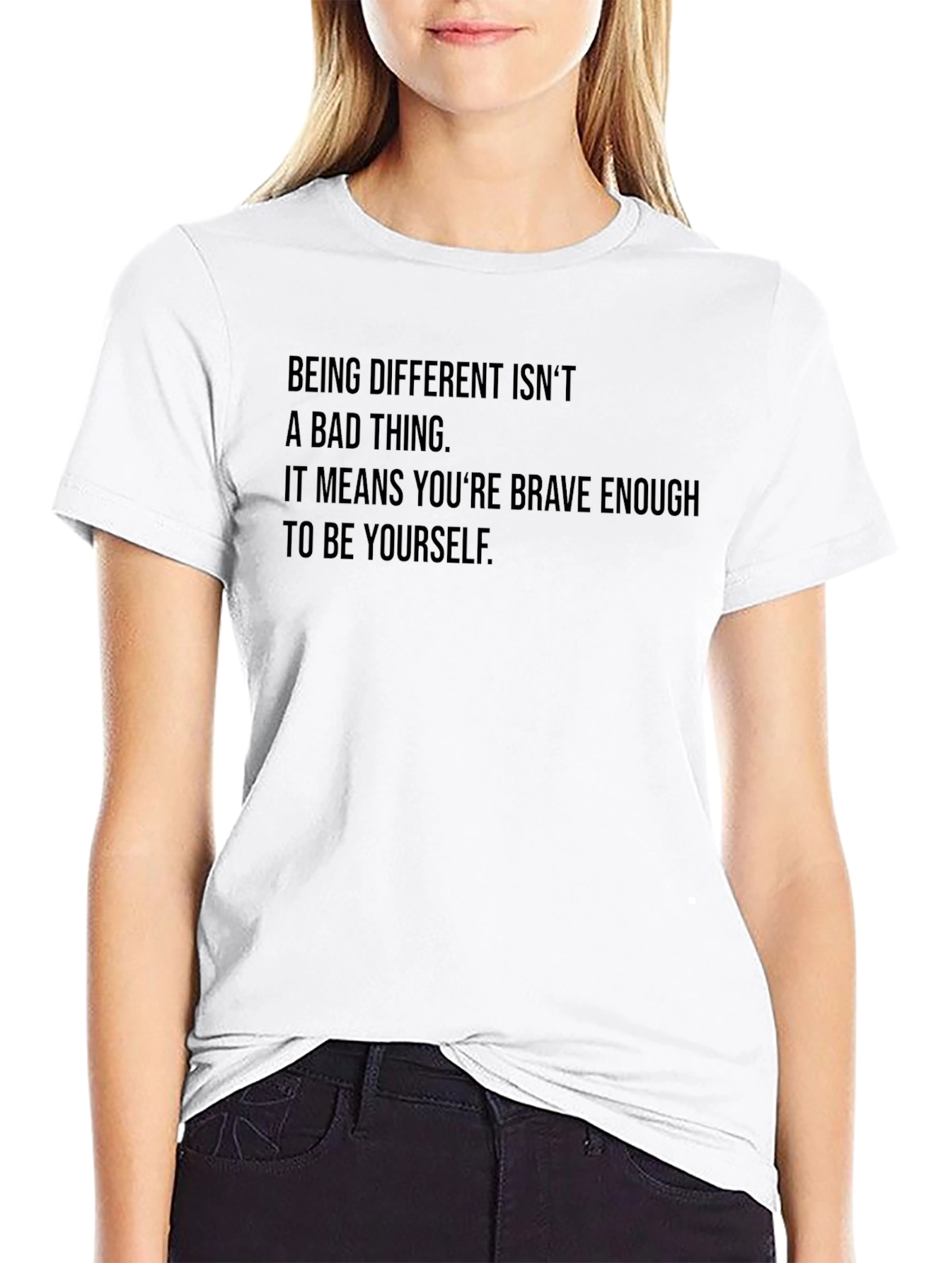 Black Be Yourself Graphic Tee - Inspirational T-Shirt view 9