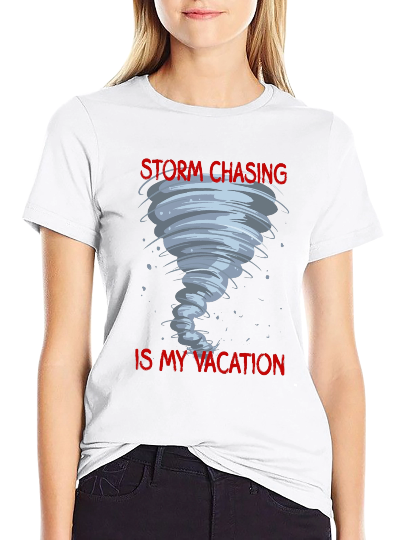Black Storm Chasing Vacation Tee view 9
