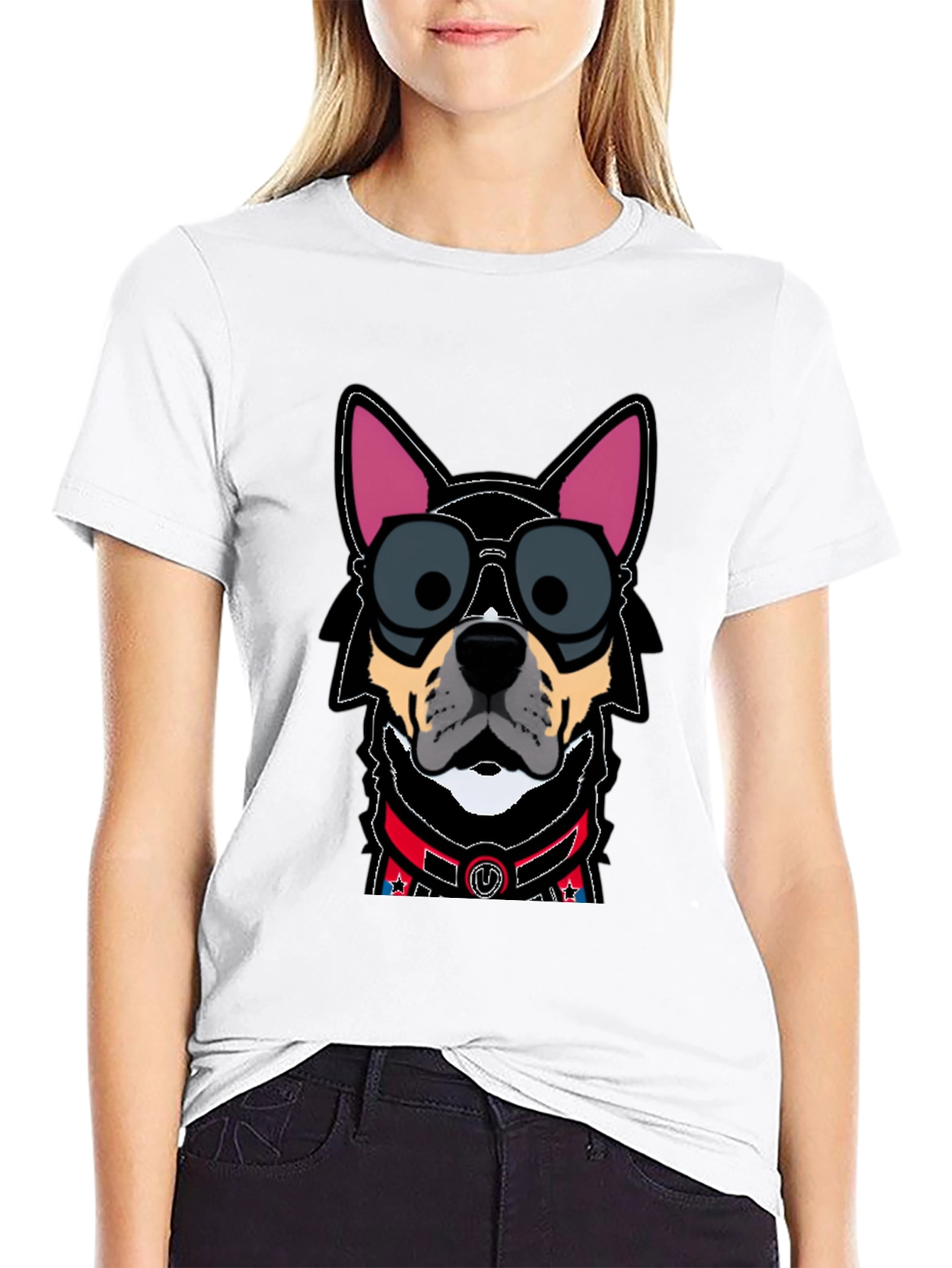Black Dog in Sunglasses T-Shirt - Cool Canine Design view 9