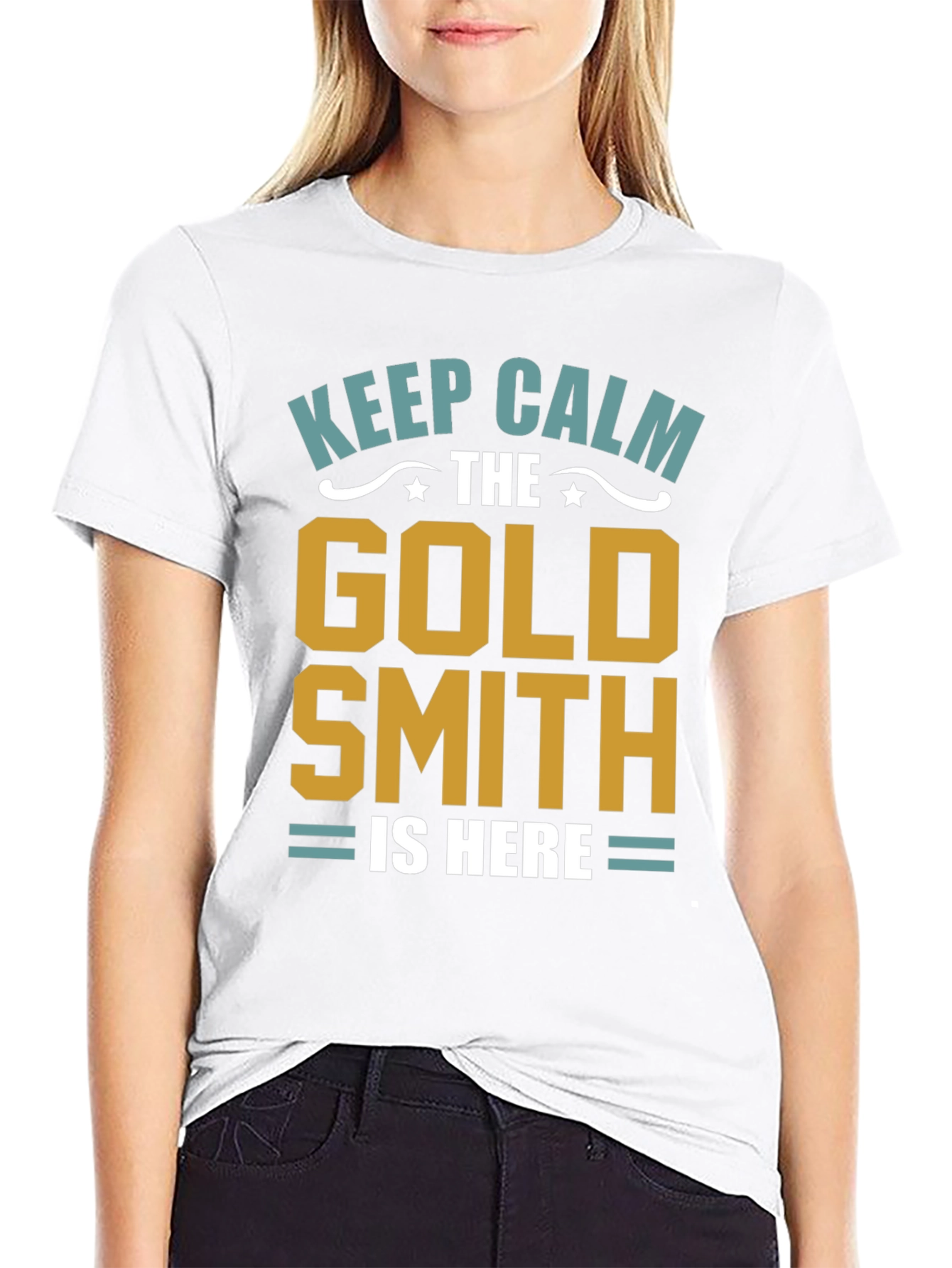 Black Keep Calm Goldsmith T-Shirt - Artisan Gift view 9