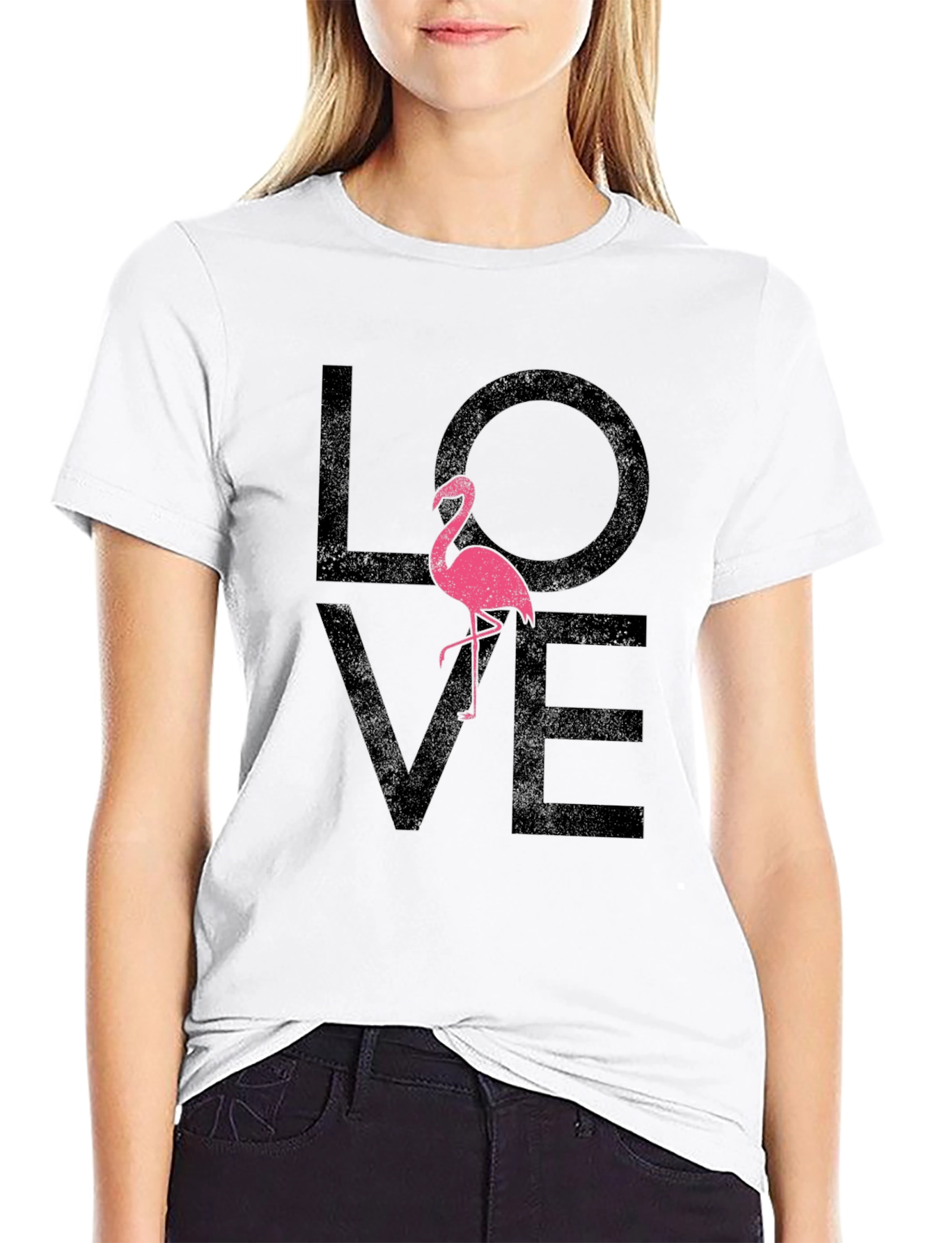 Black Flamingo Love T-Shirt - Stylish Graphic Tee view 9