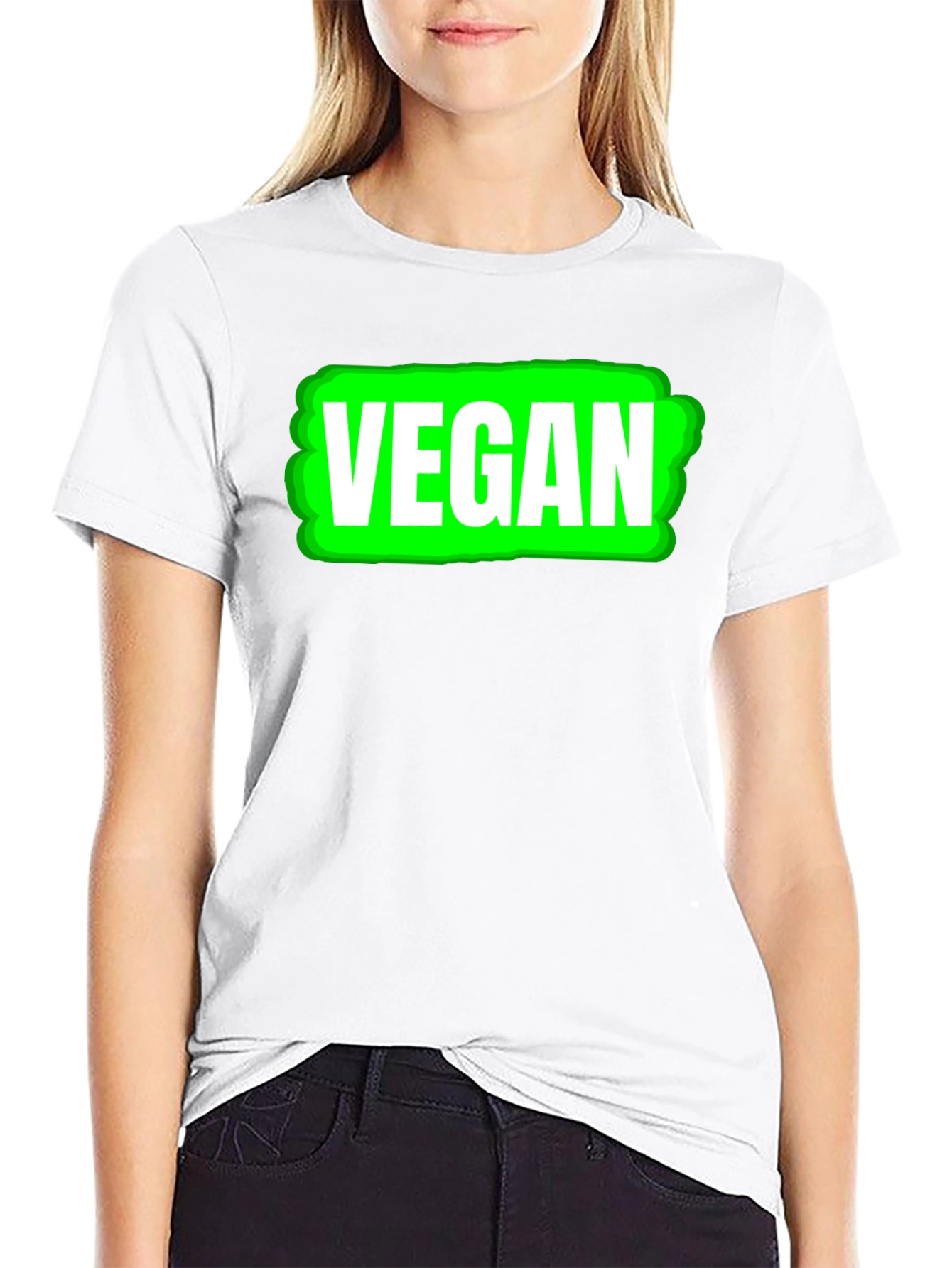 Black Vegan Graphic T-Shirt - Black, Unisex view 9