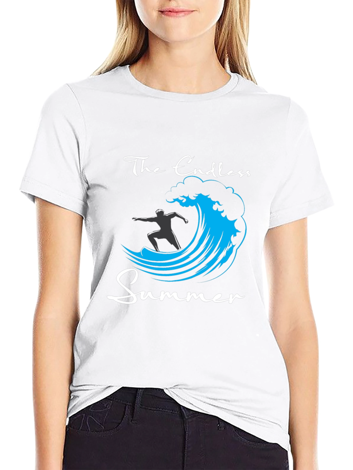 Black Endless Summer Graphic Tee - Surfer Wave T-Shirt view 9