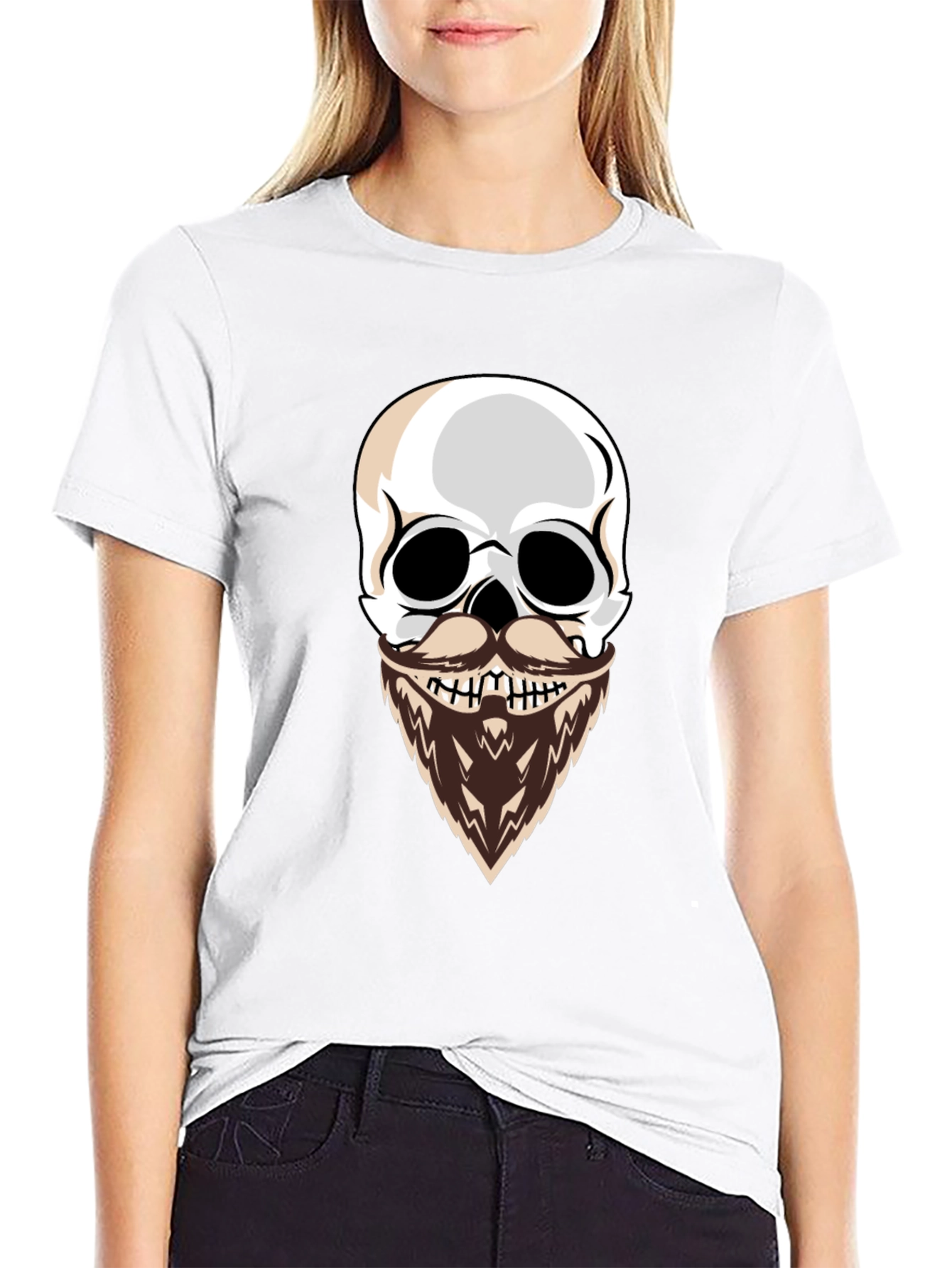 Black Skull with Beard Graphic T-Shirt - Cool & Edgy Style view 9