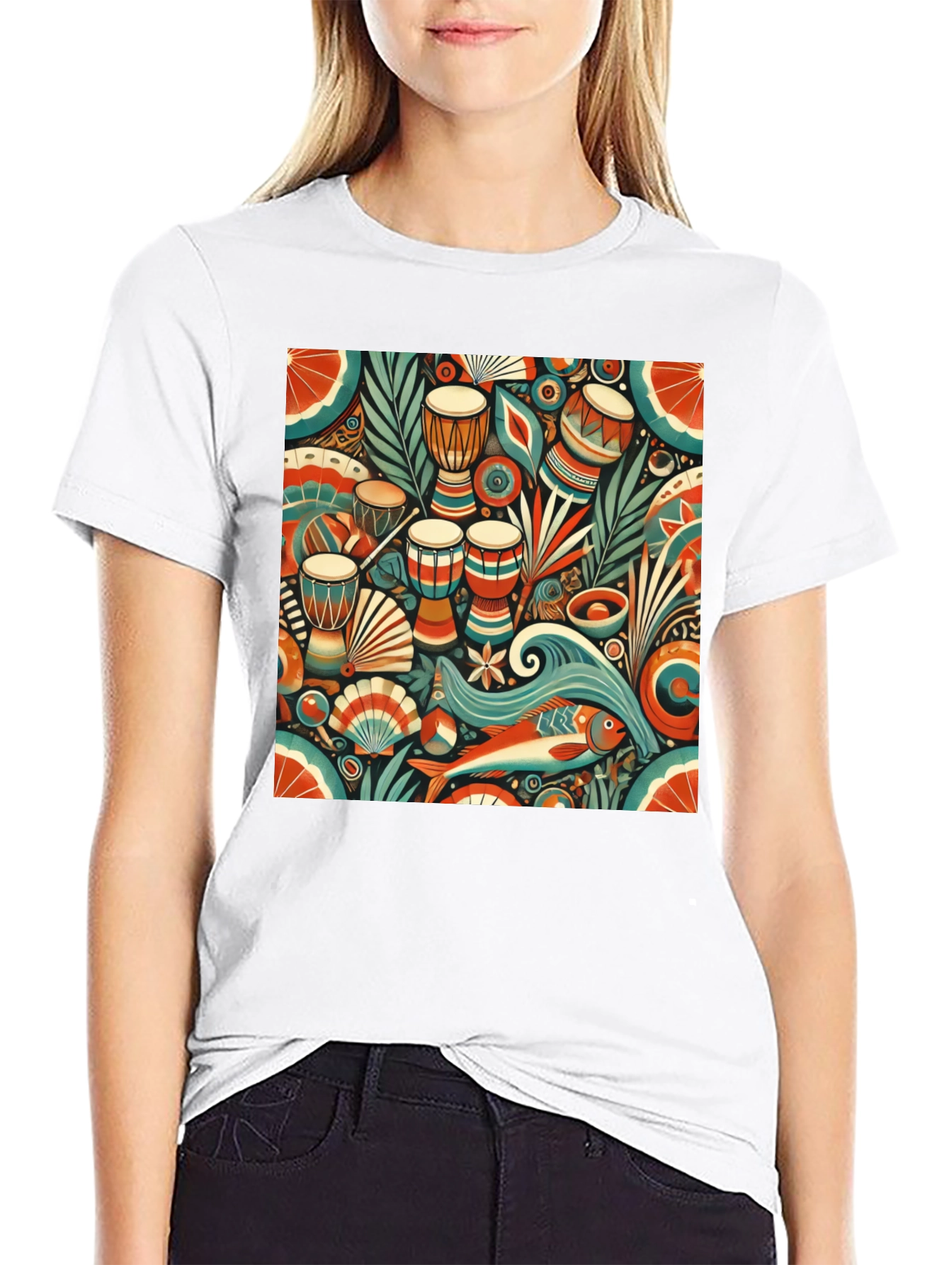 Black African Rhythm Graphic Tee - Unique Design view 9