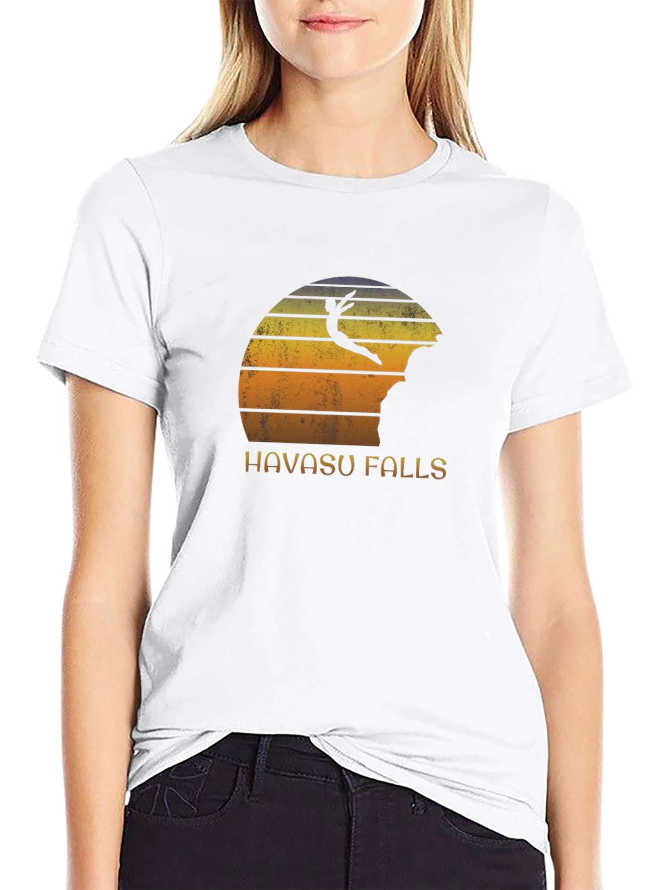 Black Havasu Falls Cliff Diver Graphic T-Shirt view 9