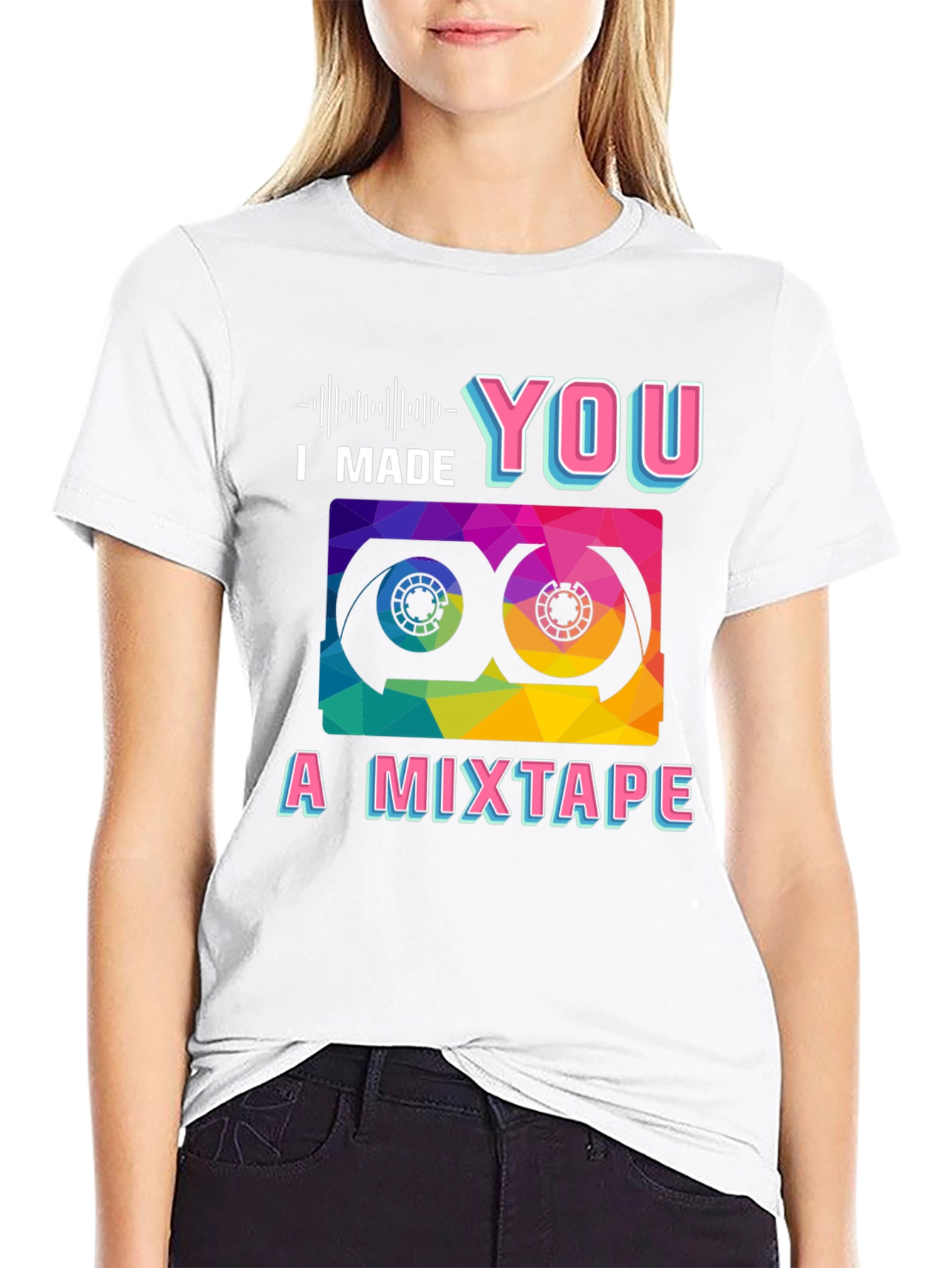 Black I Made You a Mixtape Graphic T-Shirt view 9