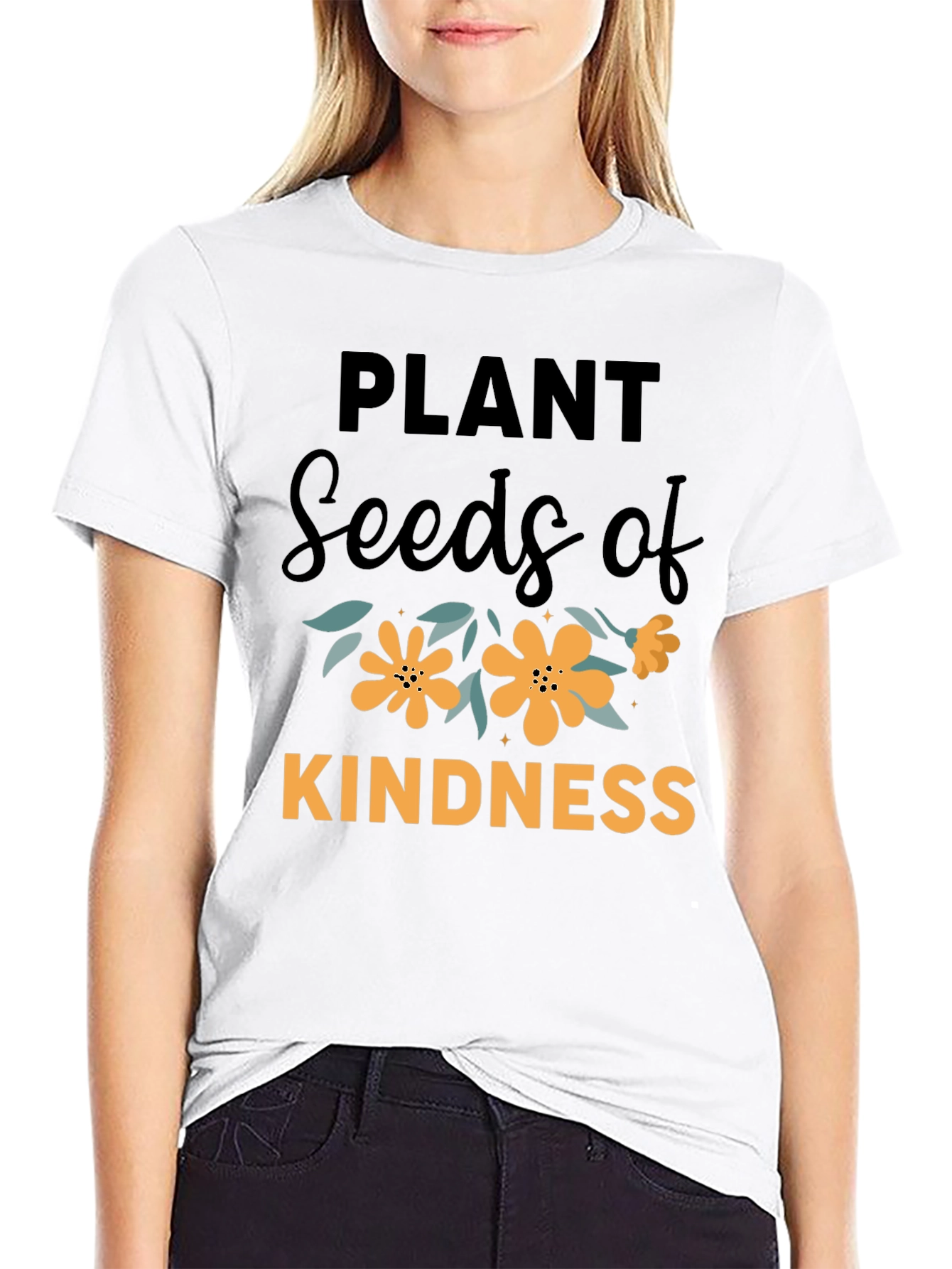 Black Plant Seeds of Kindness Graphic T-Shirt view 9