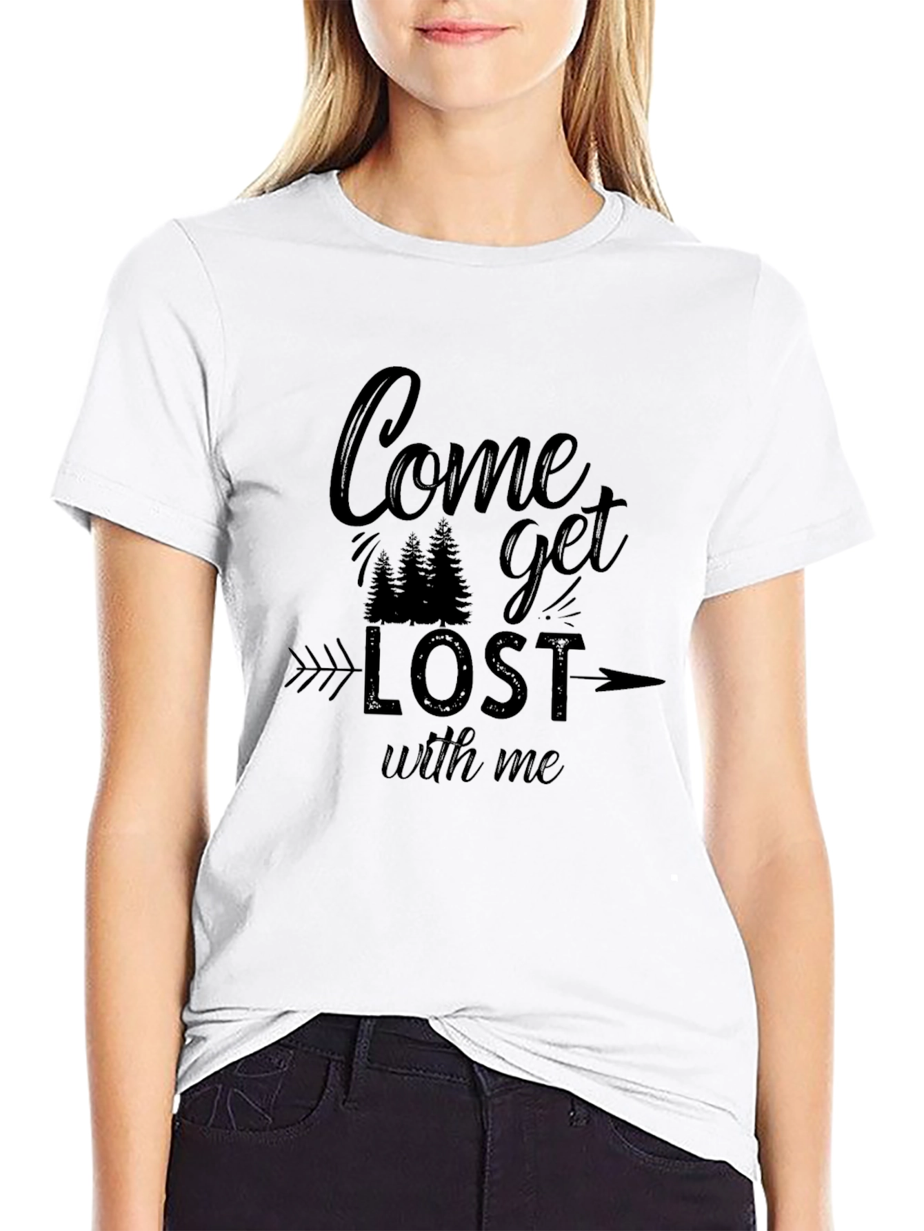 Black Come Get Lost With Me Graphic T-Shirt view 9