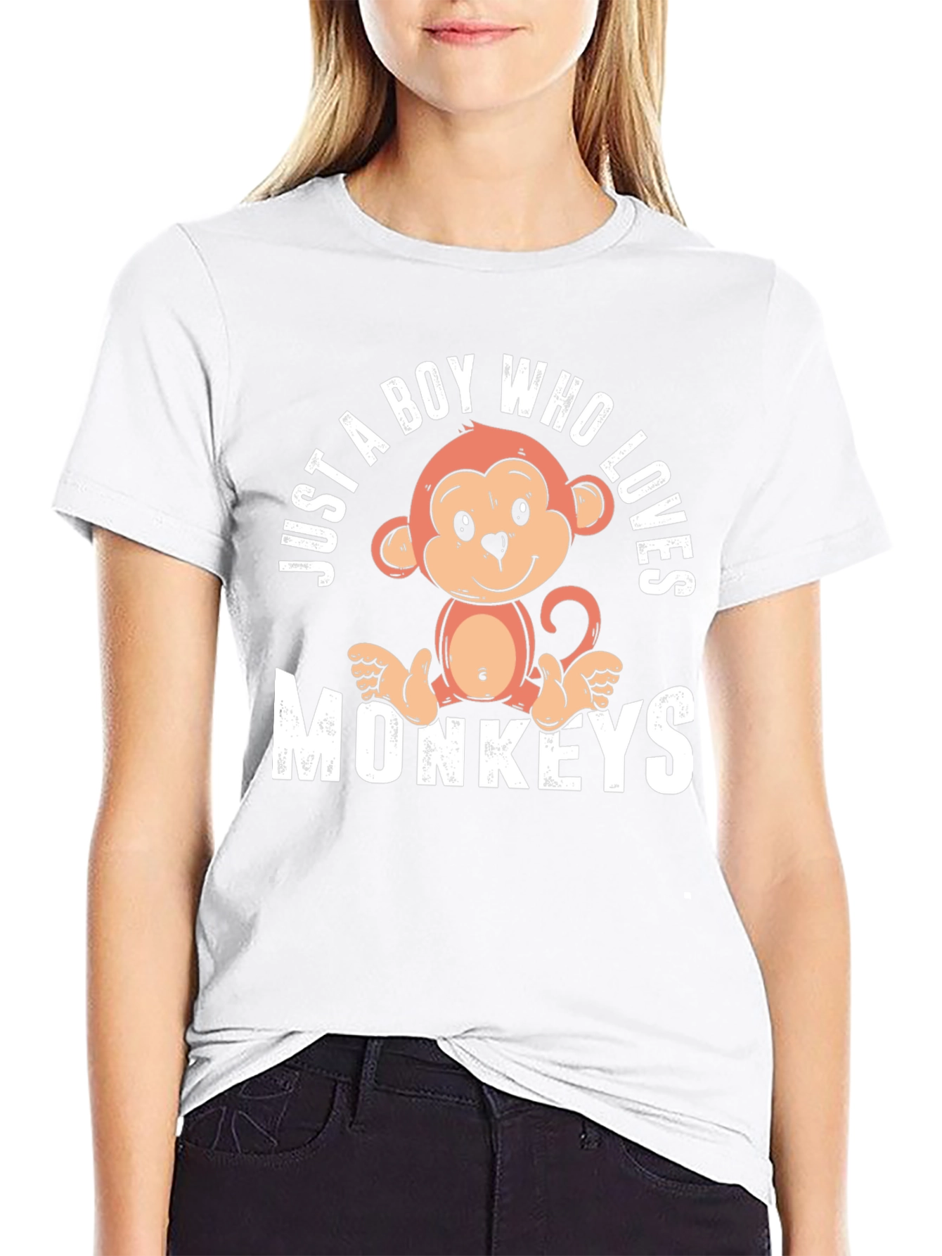 Black Boy's Monkey Lover T-Shirt - Just a Boy Who Loves Monkeys view 9
