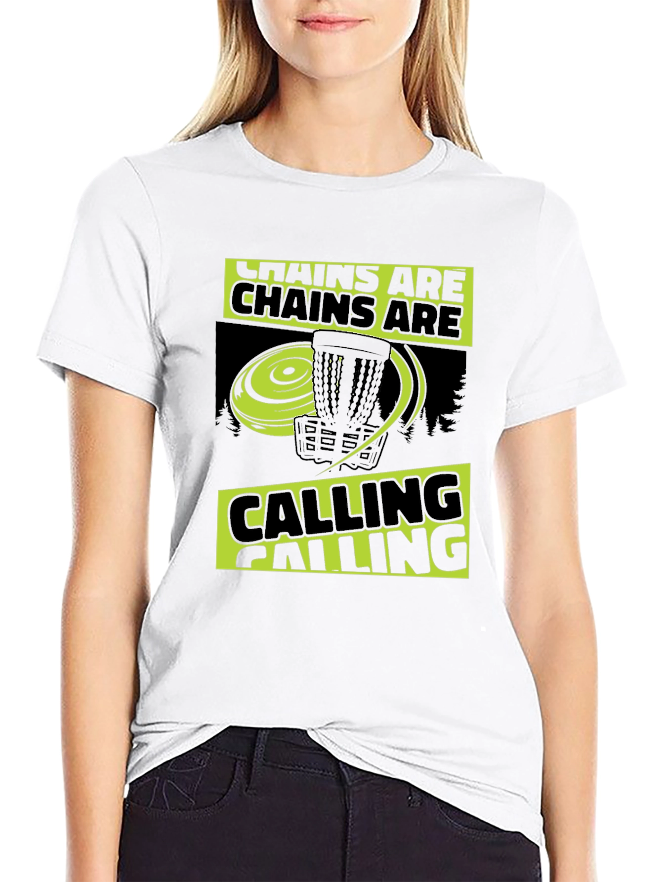 Black Chains Are Calling Disc Golf T-Shirt view 9