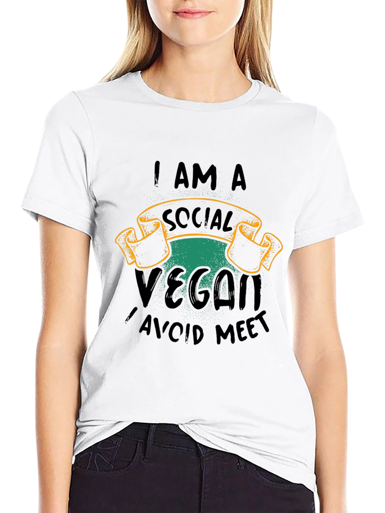 Black Social Vegan T-Shirt view 9